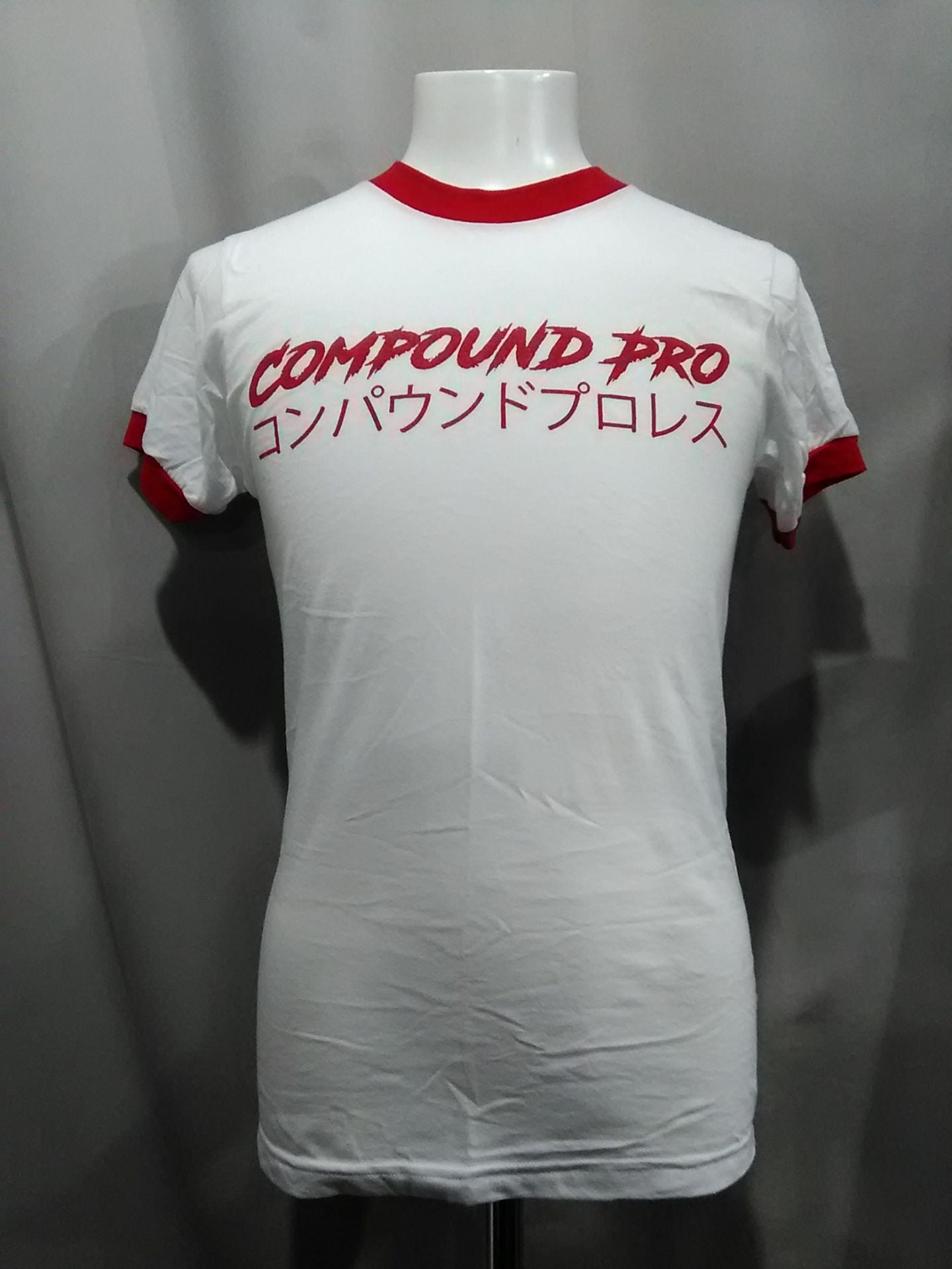 COMPOUND PRO Wrestling  Ringer T-shirt (Red) Size S