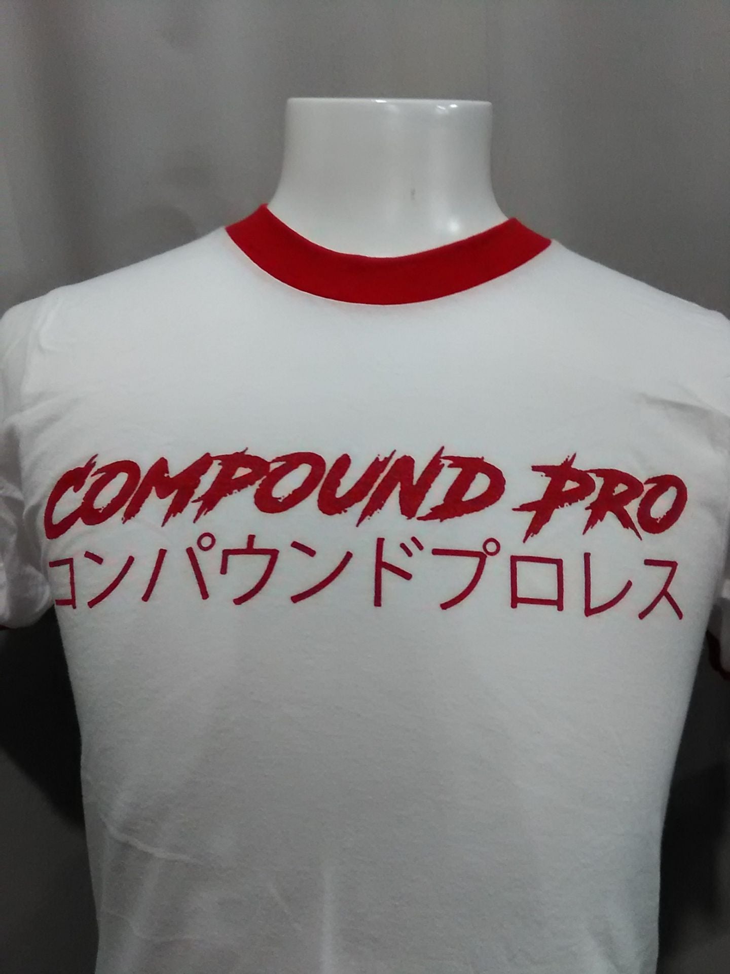 COMPOUND PRO Wrestling  Ringer T-shirt (Red) Size S