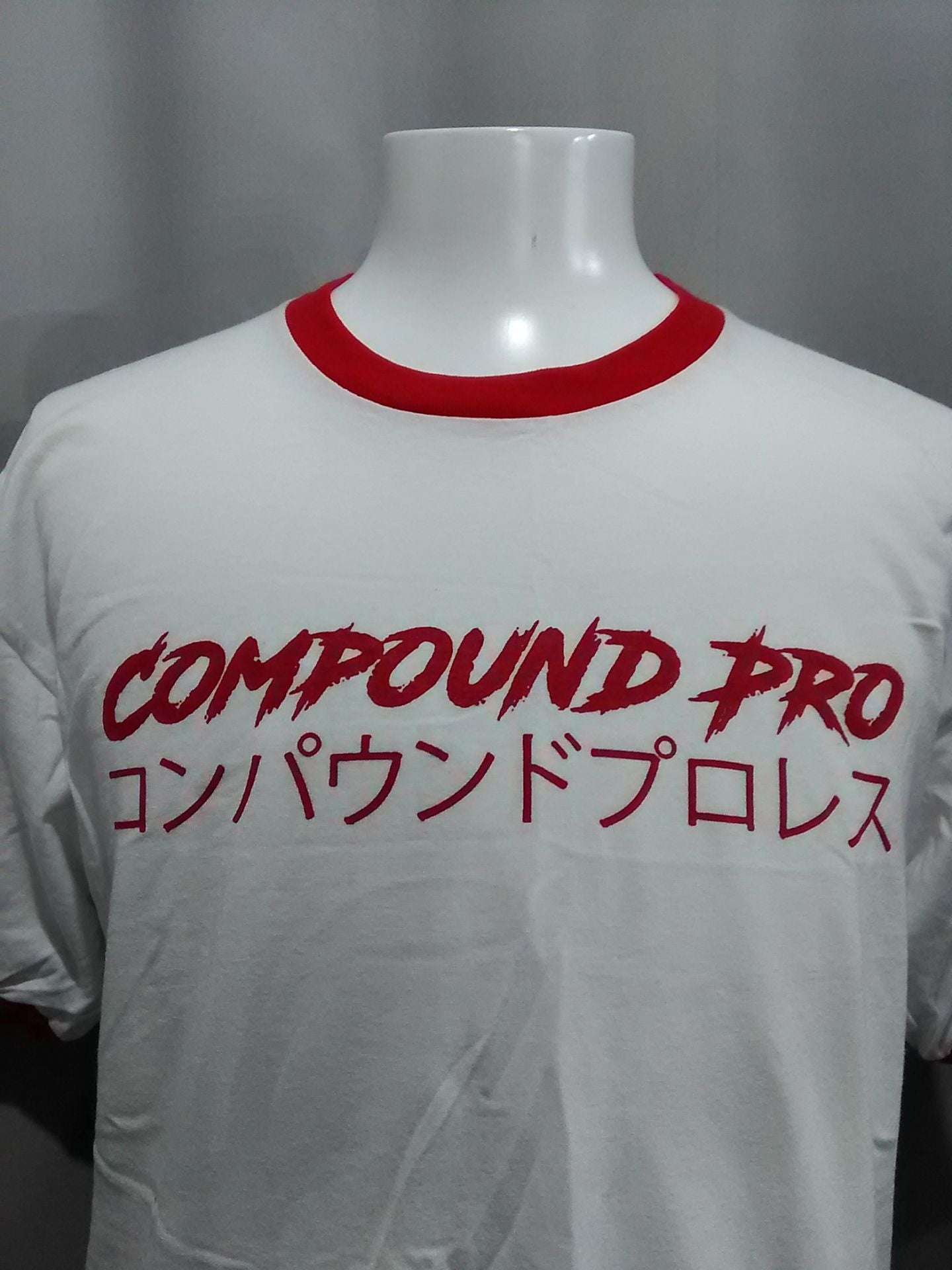COMPOUND PRO Wrestling  Ringer T-shirt (Red) L size