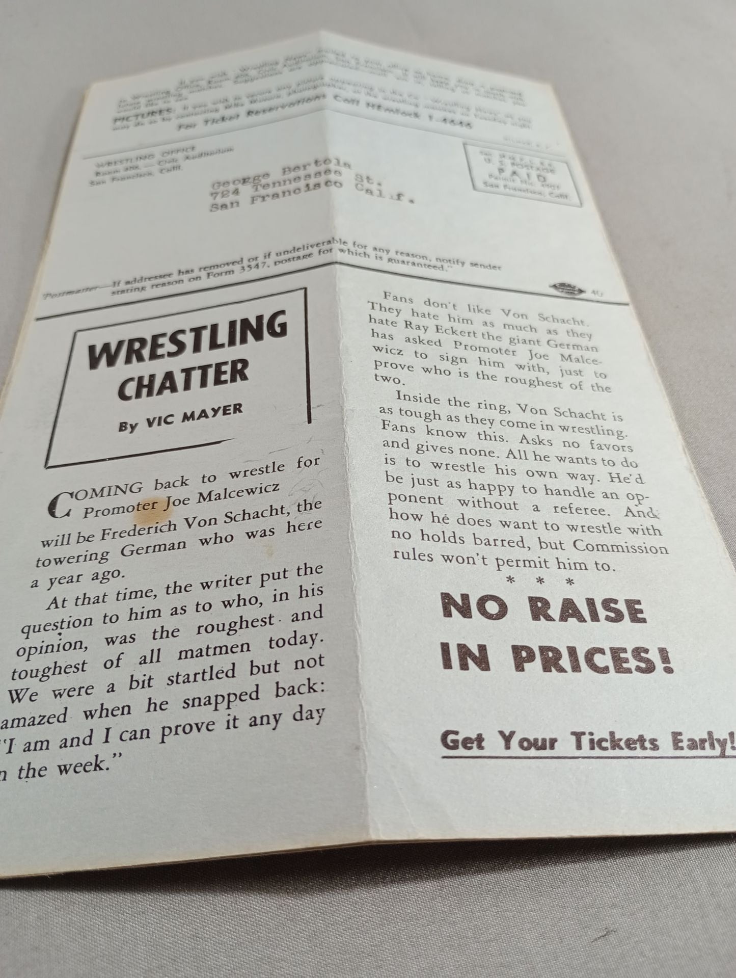 West Coast WRESTLING NEWS(1950.5.16)