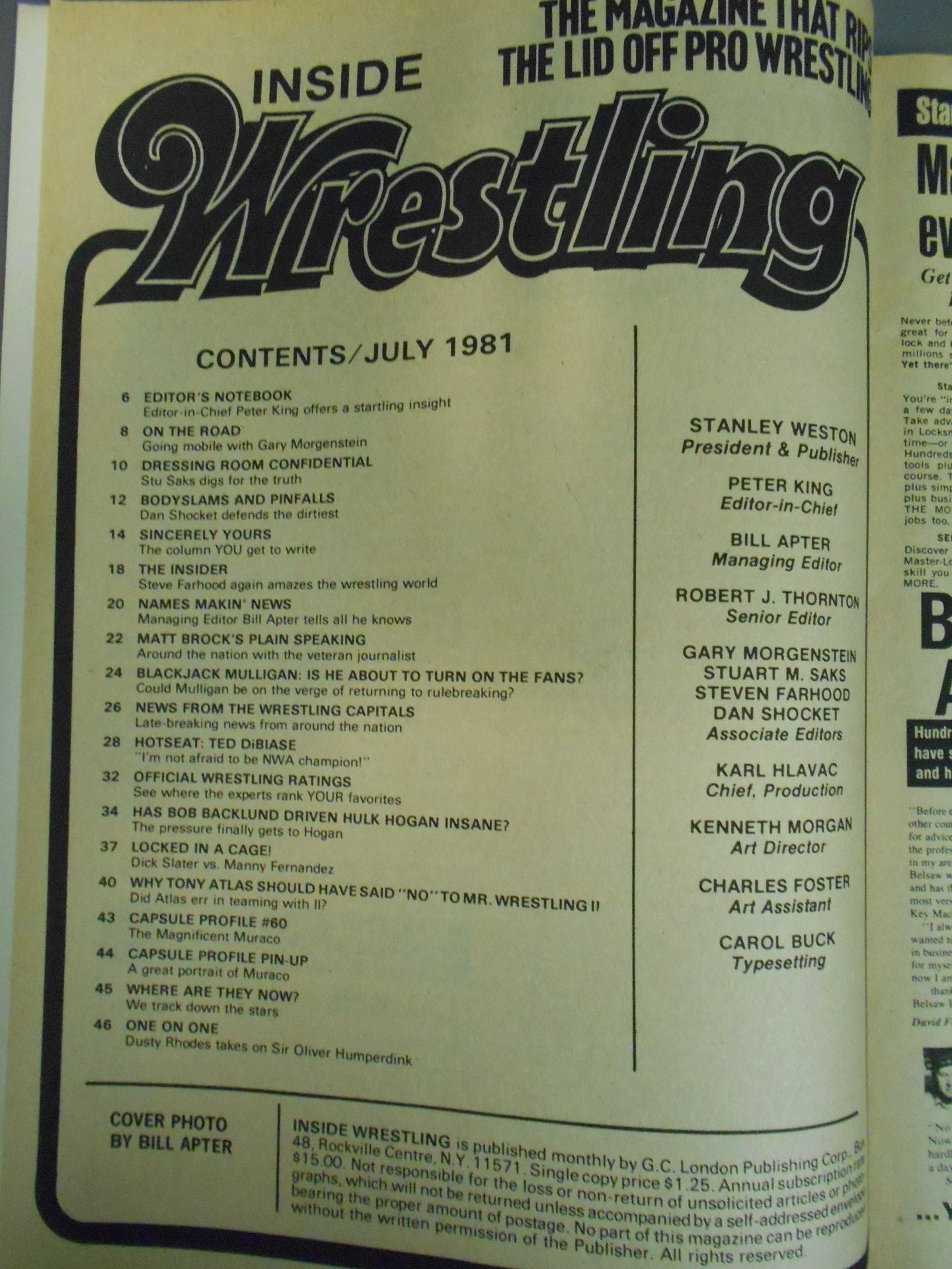 Inside Wrestling 1981年07月号