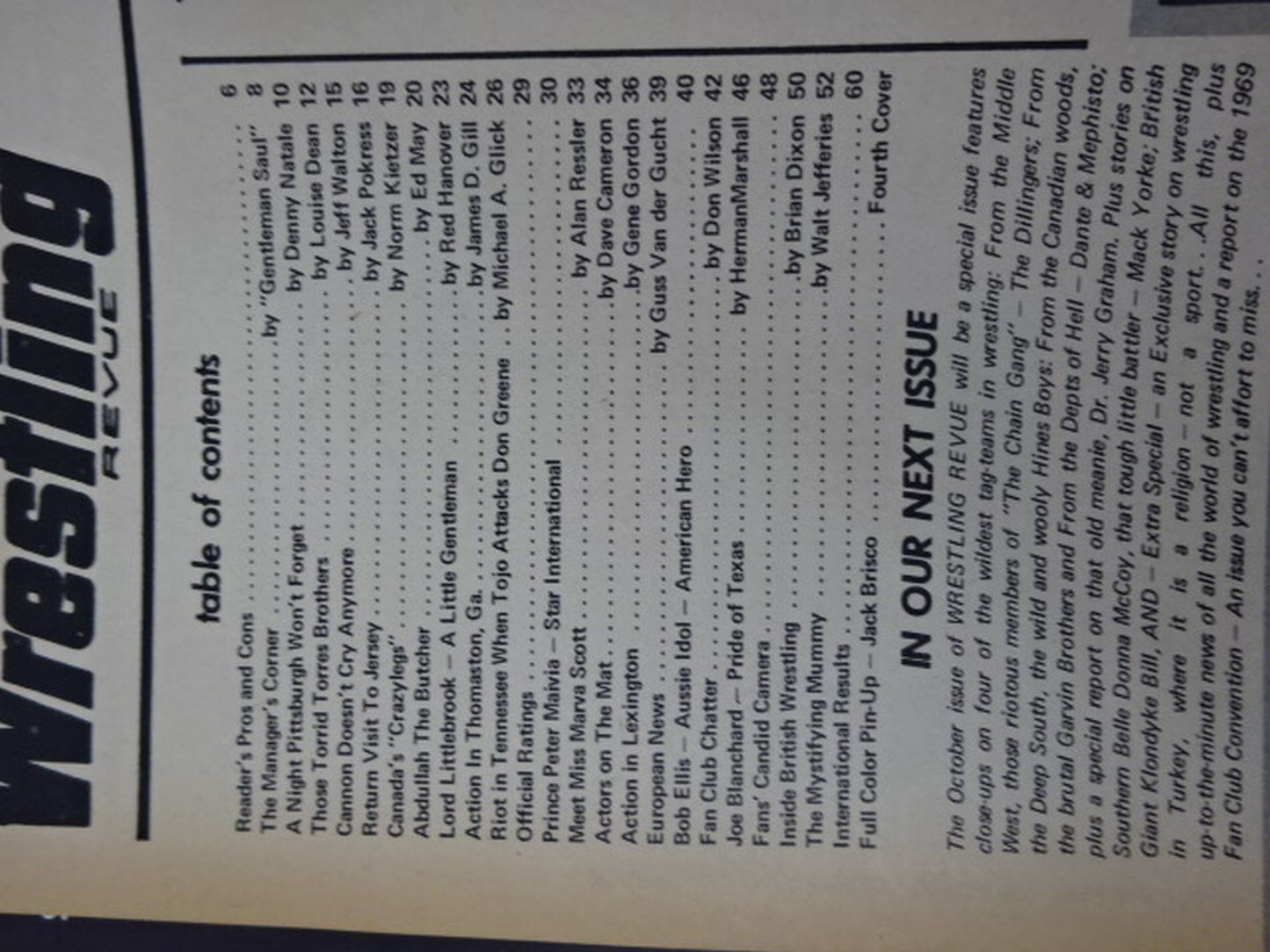 Wrestling REVUE 1969年09月号