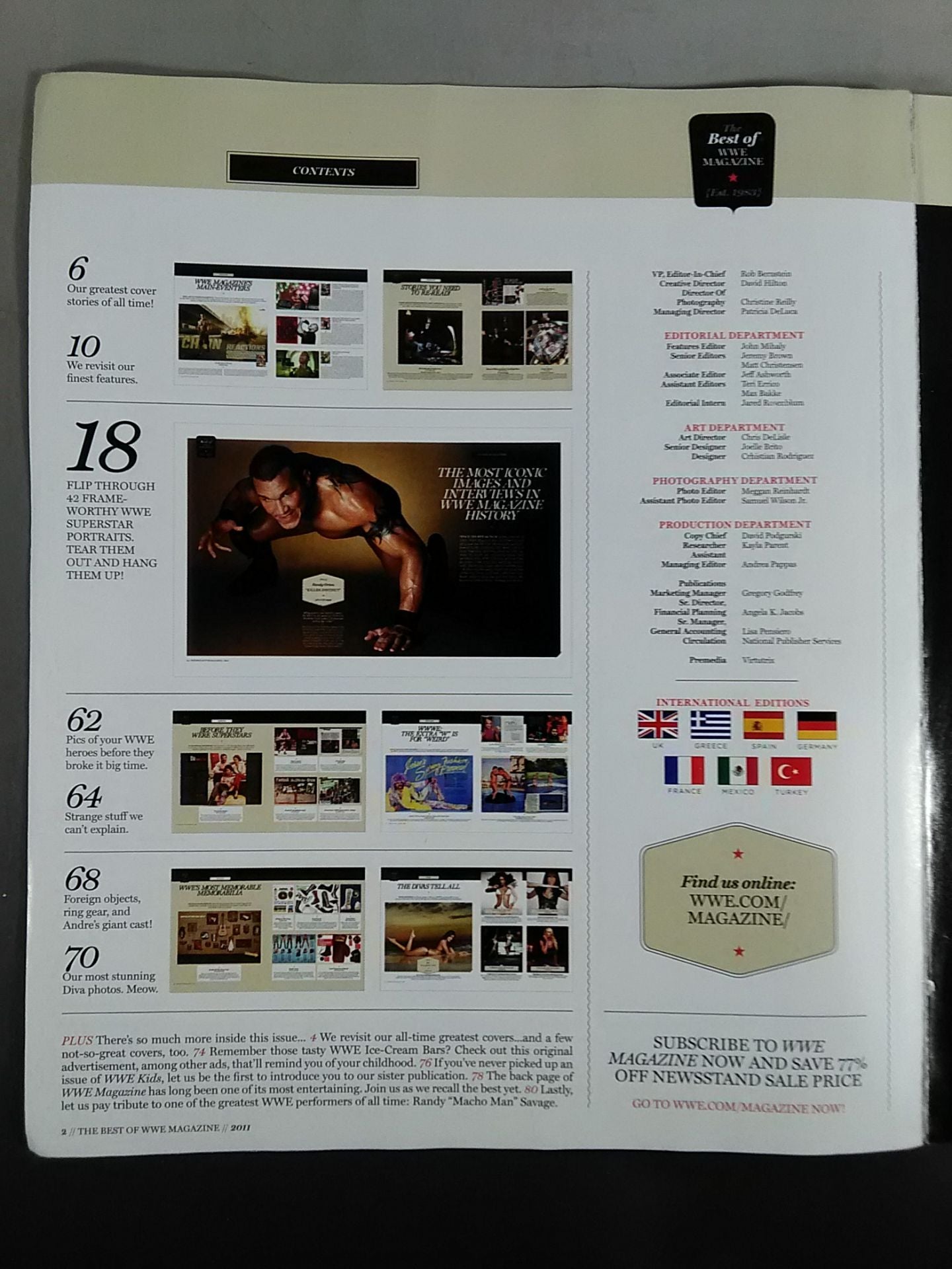 WWE MAGAZINE THE BEST OF WWE 2011
