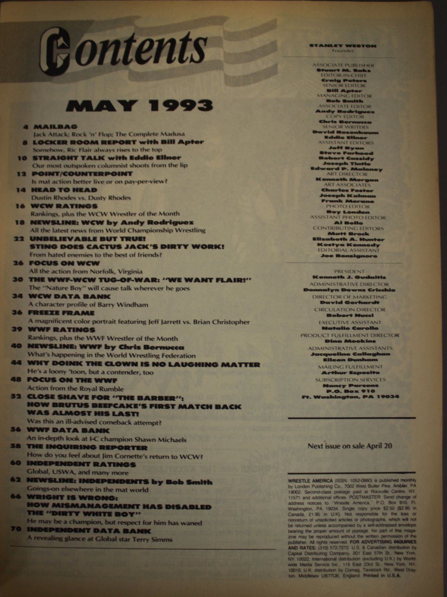 WRESTLE America 1993年5月号