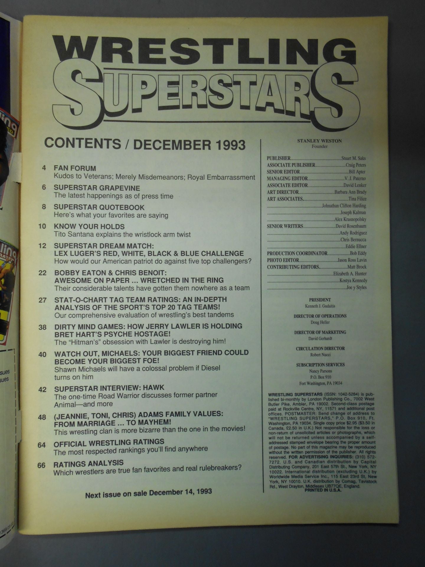 WRESTLING SUPER STARS 1993年12月号