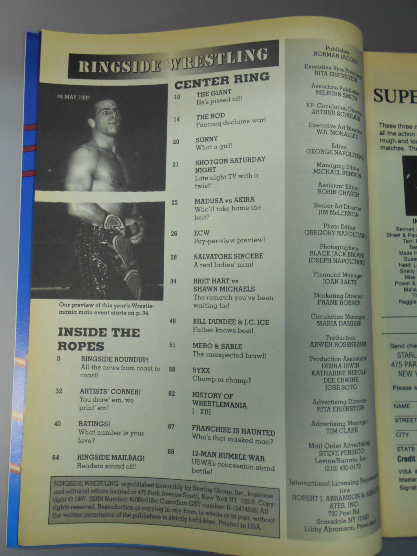 RINGSIDE WRSTLING MAY 1997 ISSUE