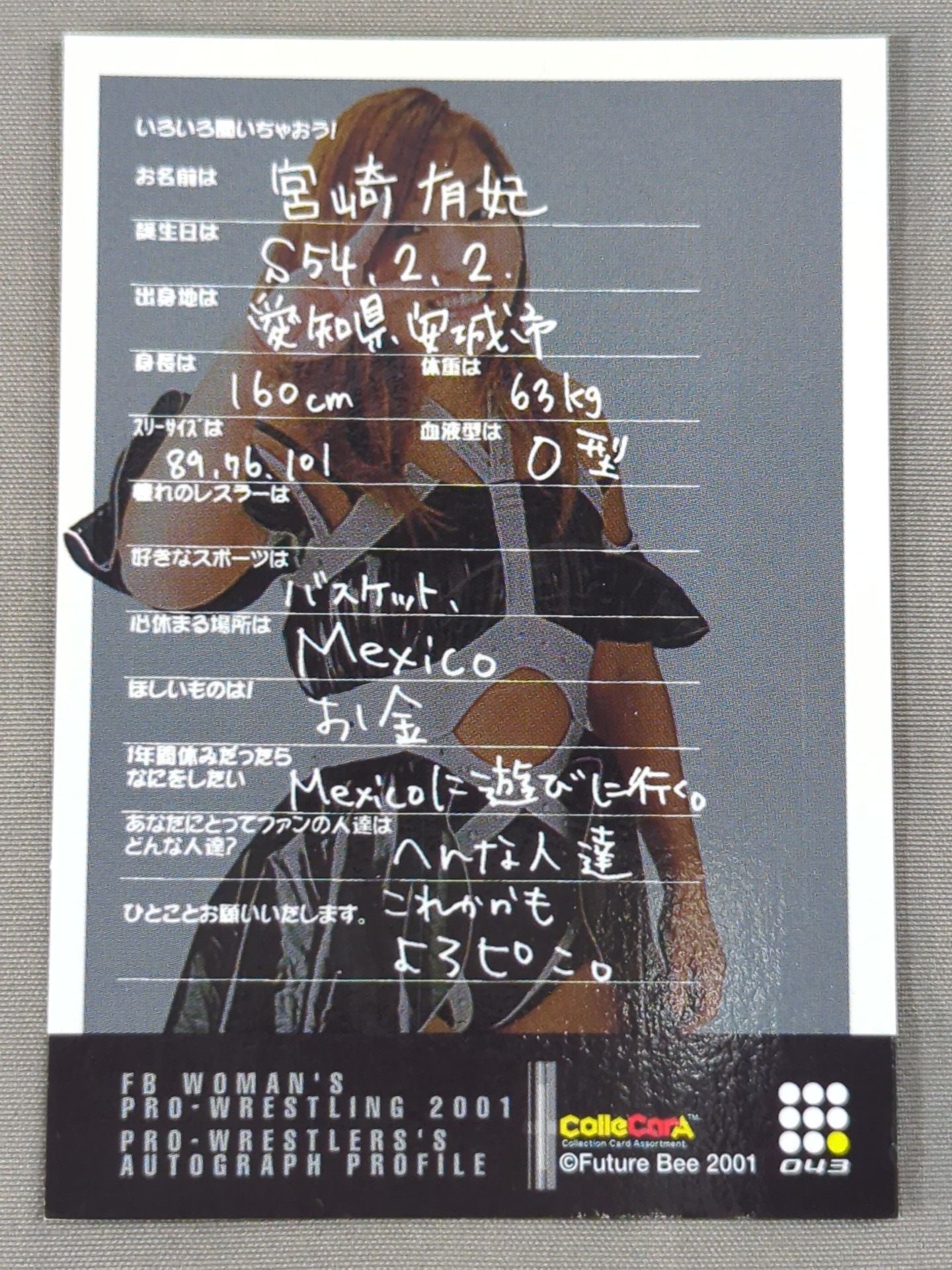 2001 未来蜂 宮崎有妃 公式サインカード