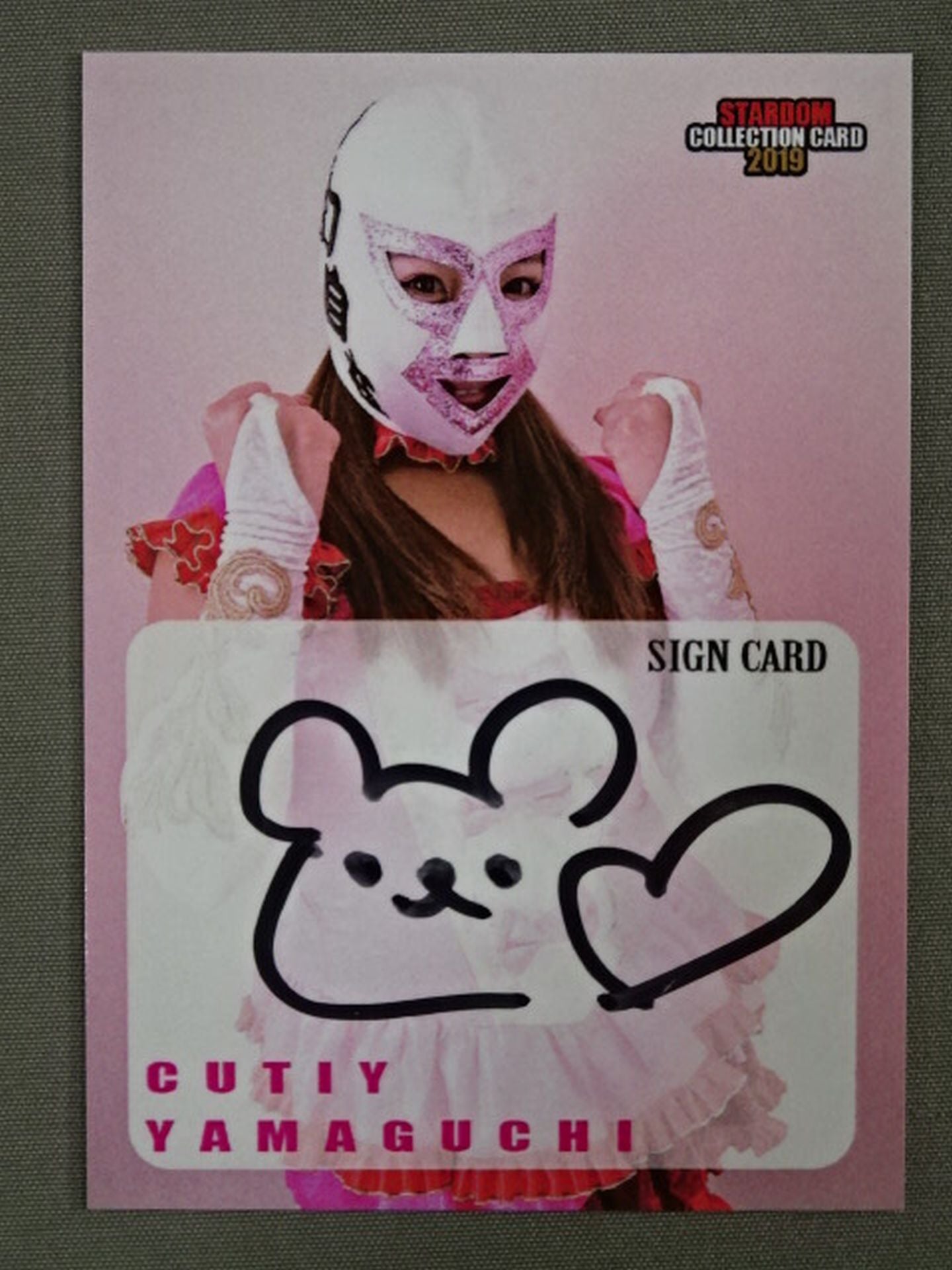 2019 STARDOM COLLECTION CARD 山口菜緒(キューティー山口) 公式サインカード