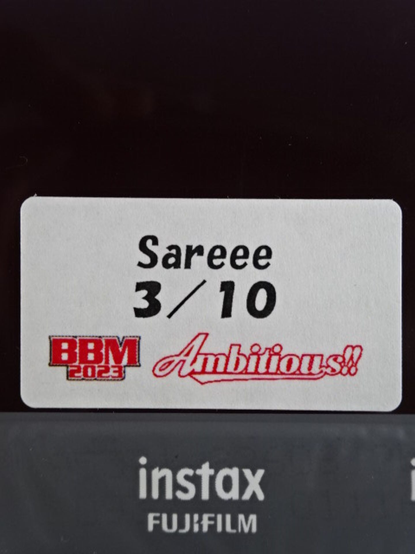 2023 BBM Sareee 直筆サイン入り 公式チェキカード