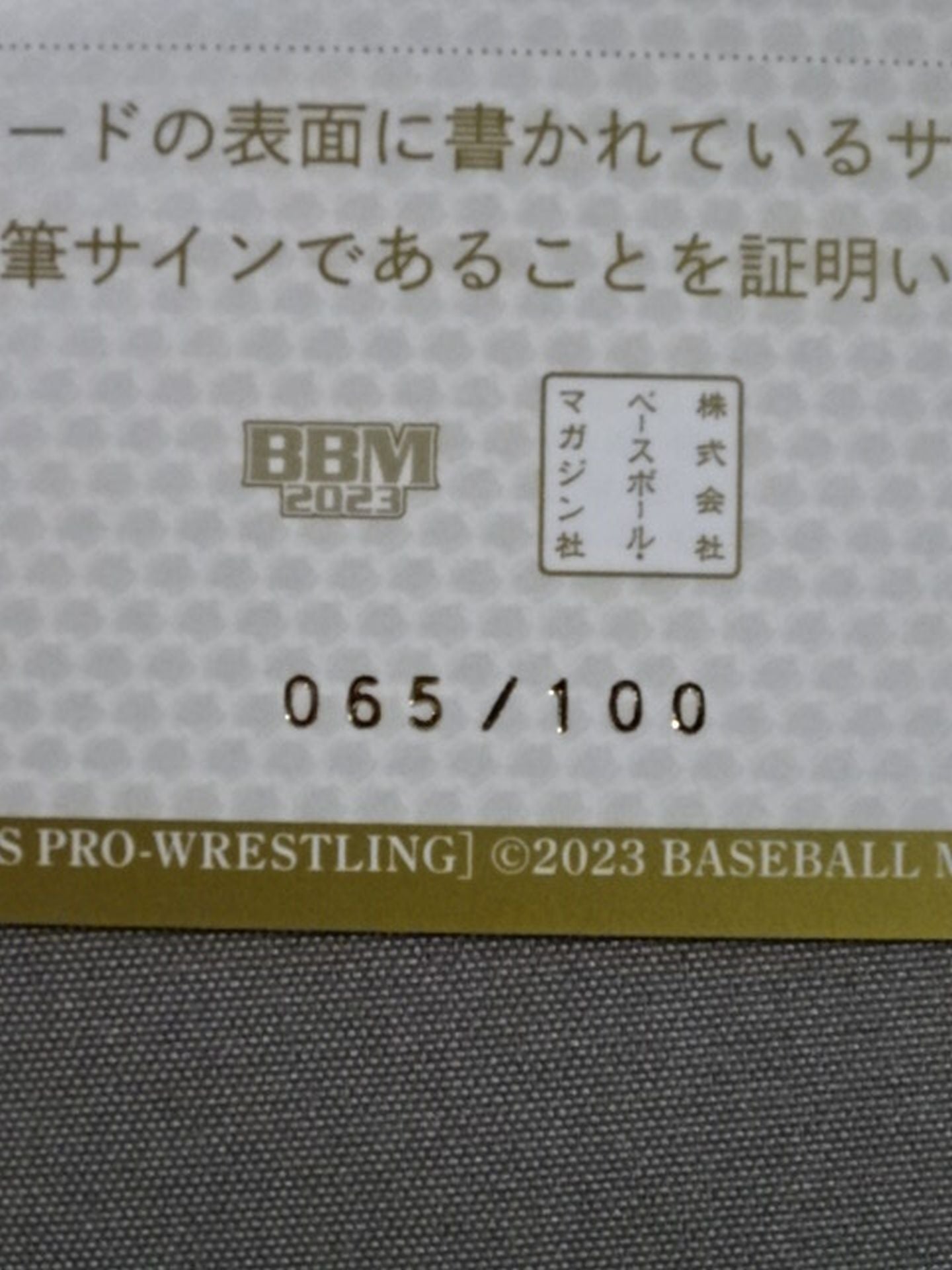 2023 BBM 愛野ユキ 公式サインカード