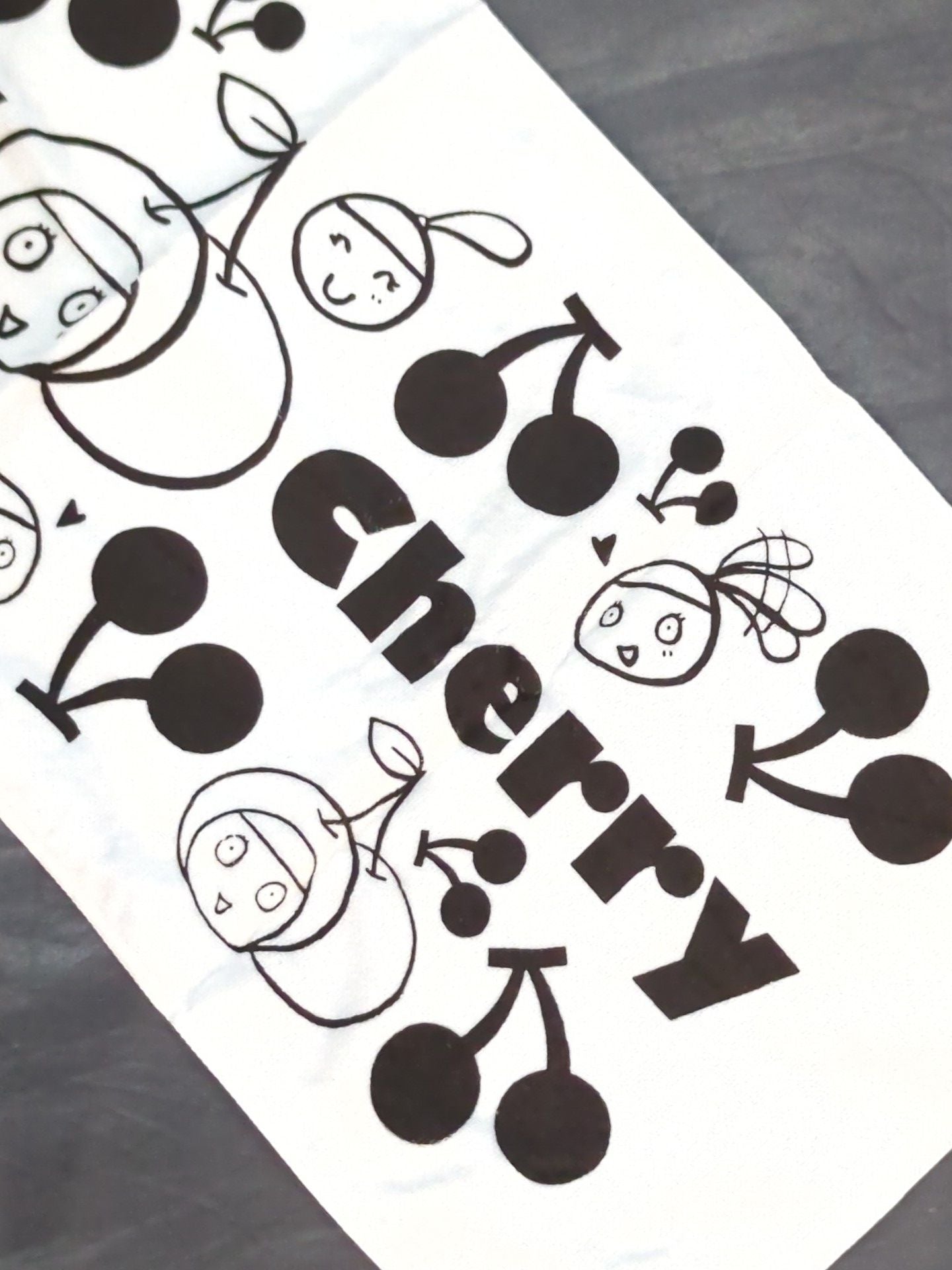 Cherry Illustration Face Towel