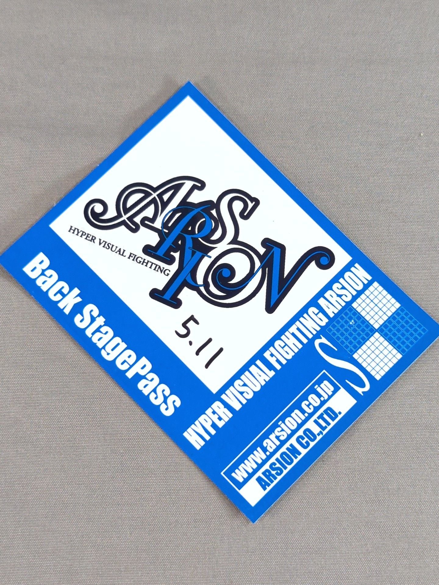 ARSION Backstage Pass Card (05/11)
