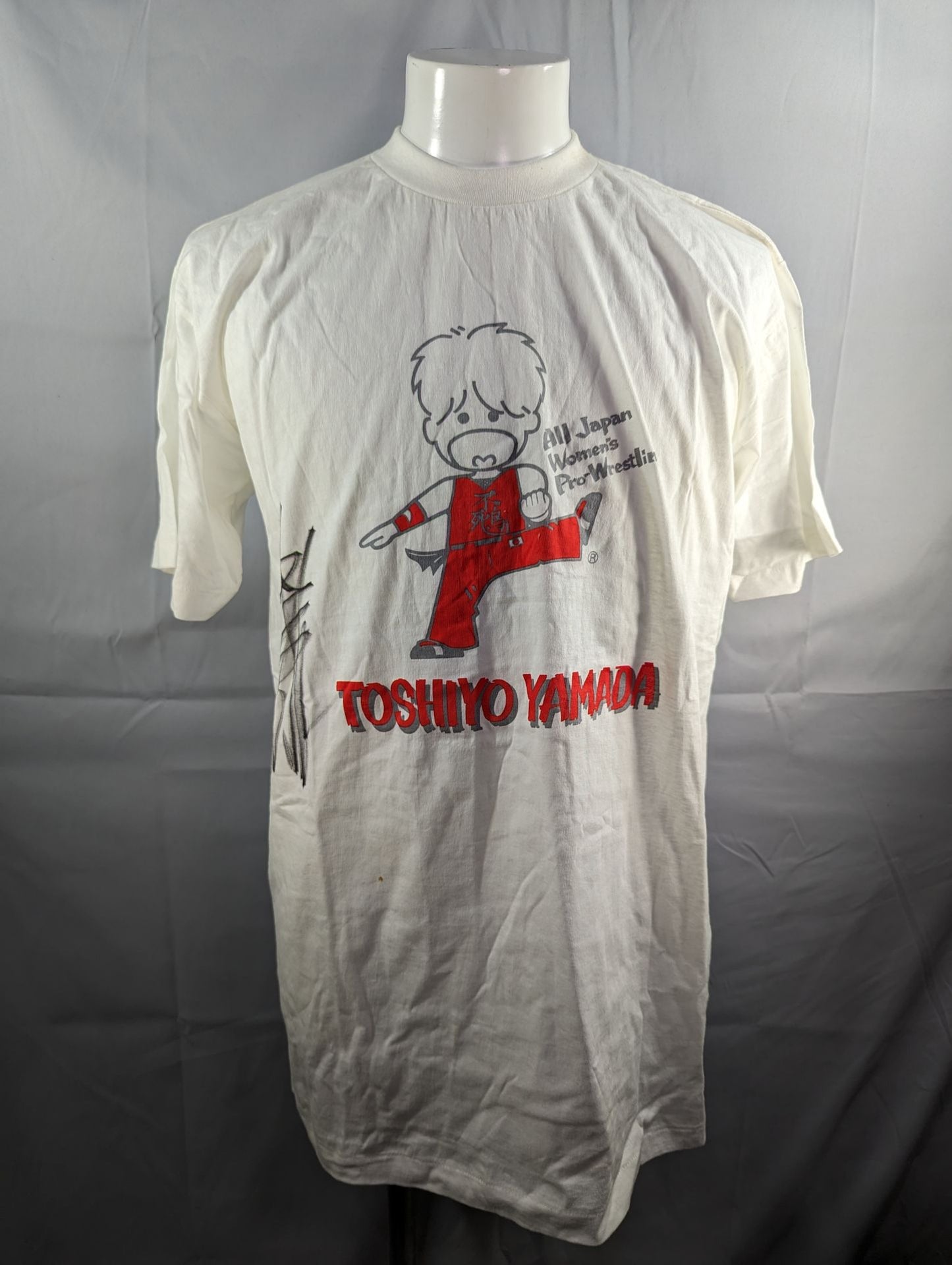 【直筆サイン入り】山田敏代 イラスト Tシャツ①(ホワイト)