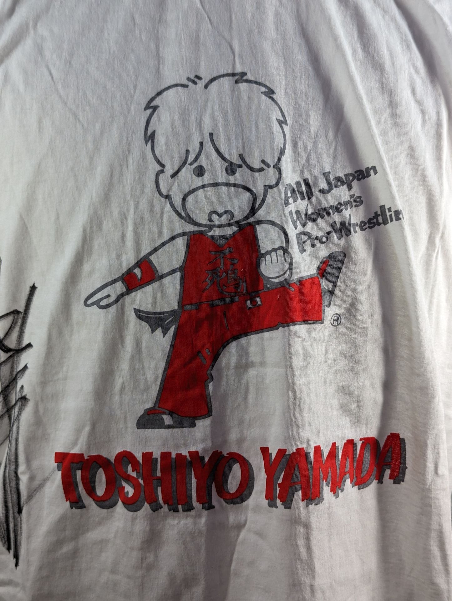 【直筆サイン入り】山田敏代 イラスト Tシャツ①(ホワイト)