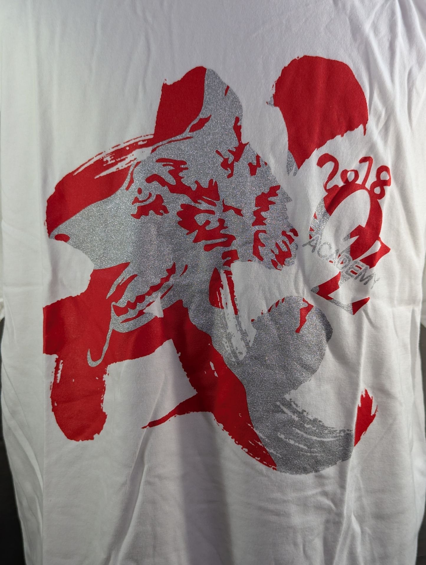 OZ ACADEMY Illustration T-shirt (1) (white×red)