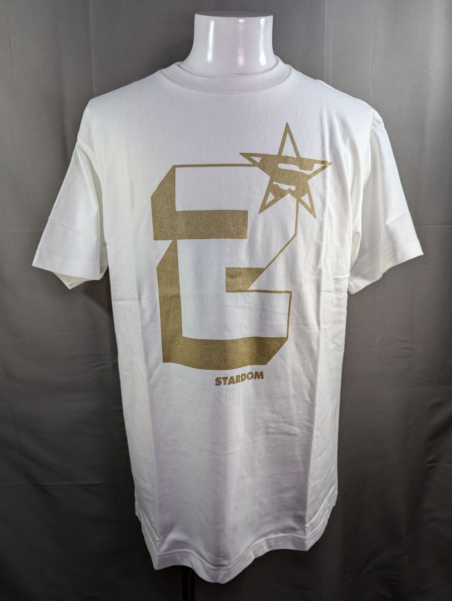 STARDOM 2ND ANNIVERSARY T-SHIRT (WHITE×GOLD)