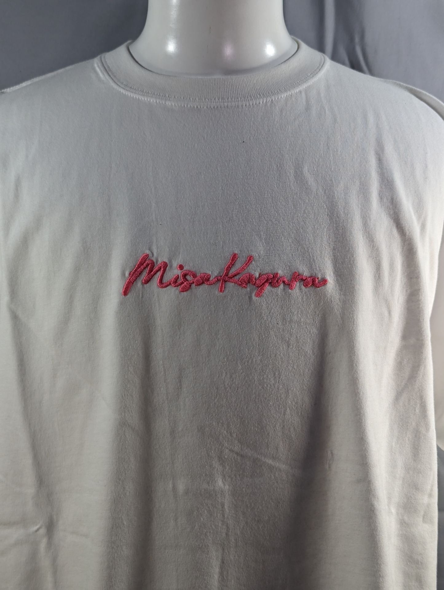 Misa Kagura  "Misa Kagura" Embroidered T-shirt (White)