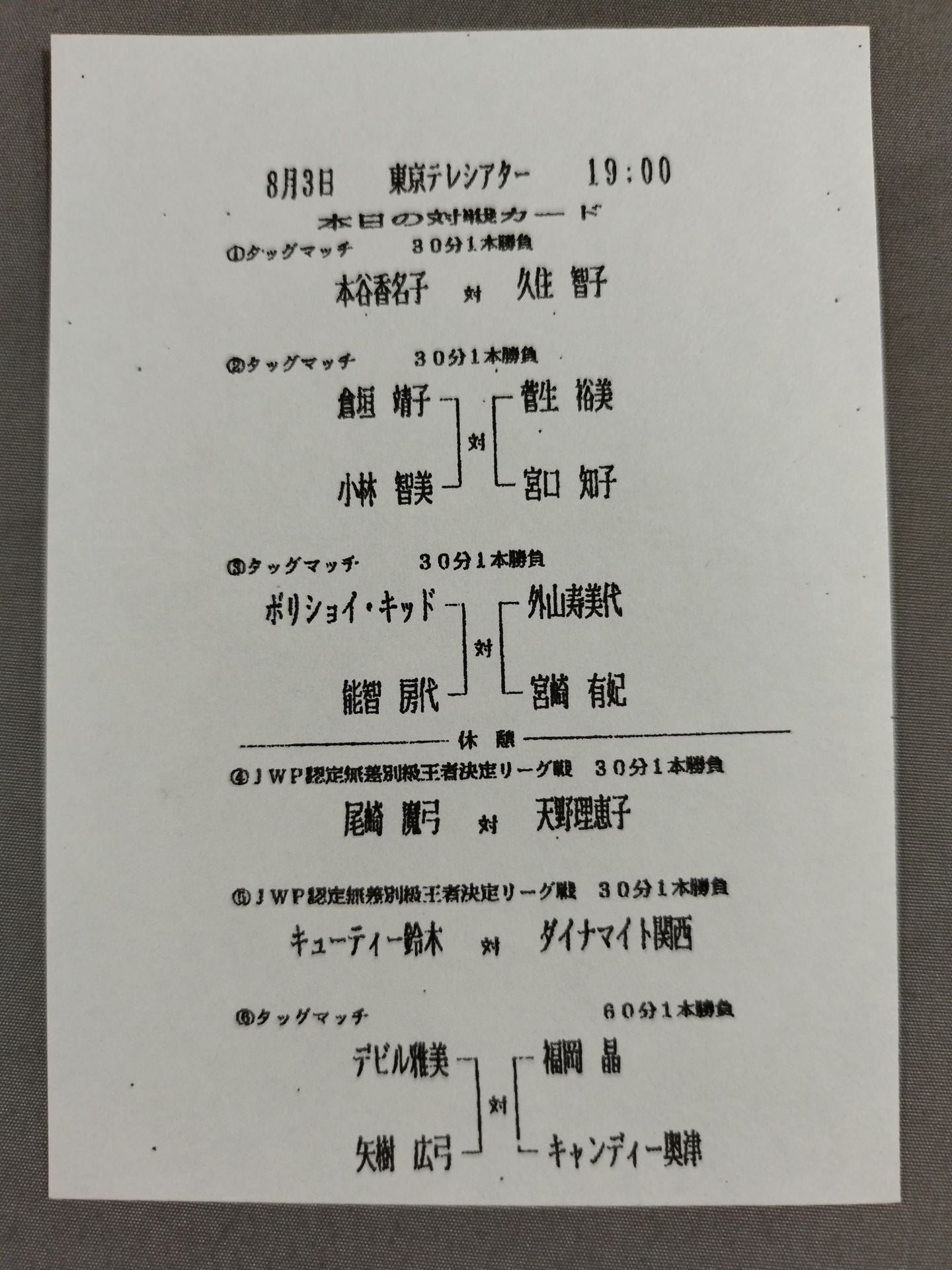 JWP / OFFICIAL PAMPHLET Vol.14 激戦