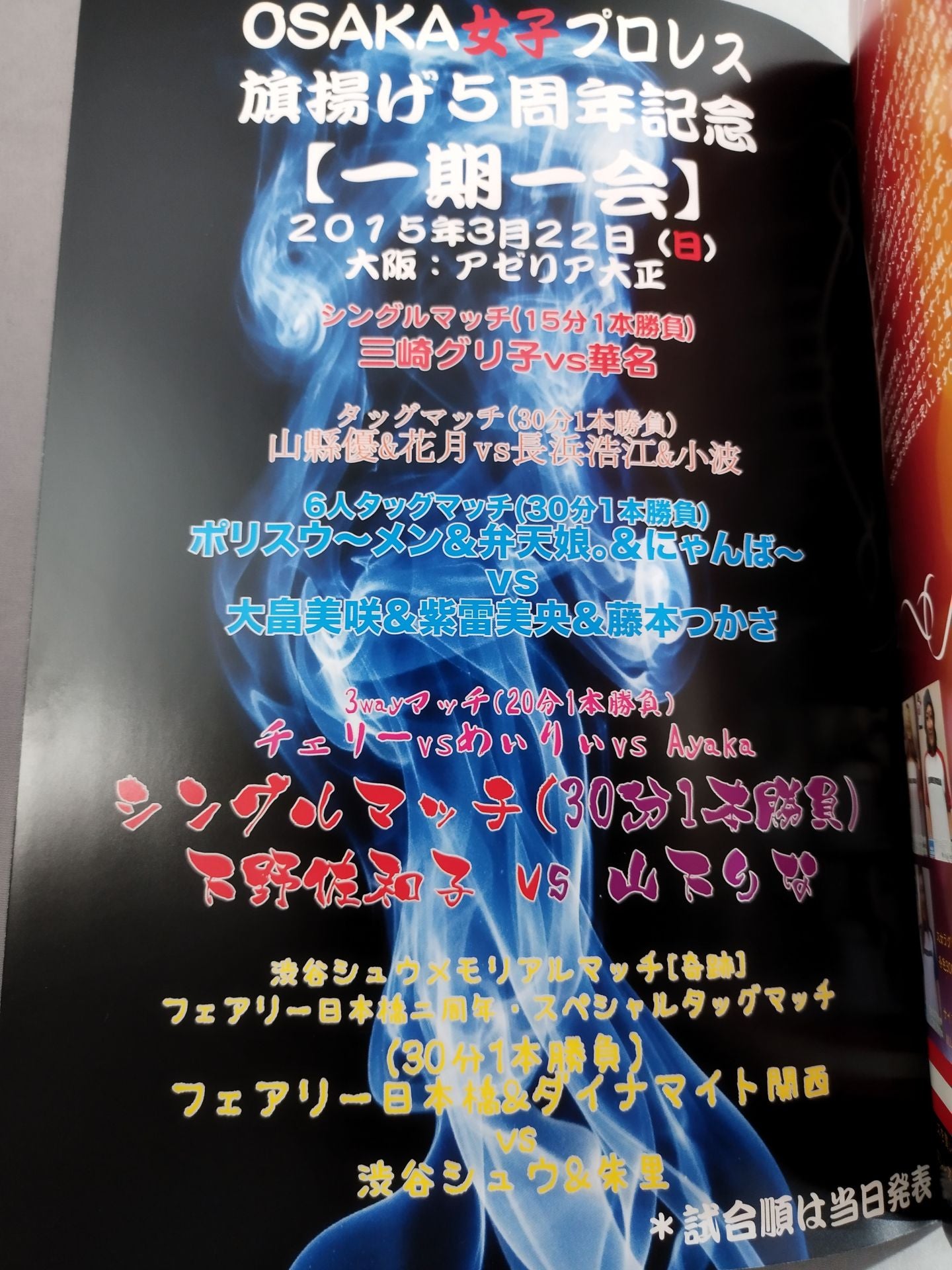 OSAKA Women's Pro Wrestling Official Guidebook 2015 5th Anniversary Special Edition