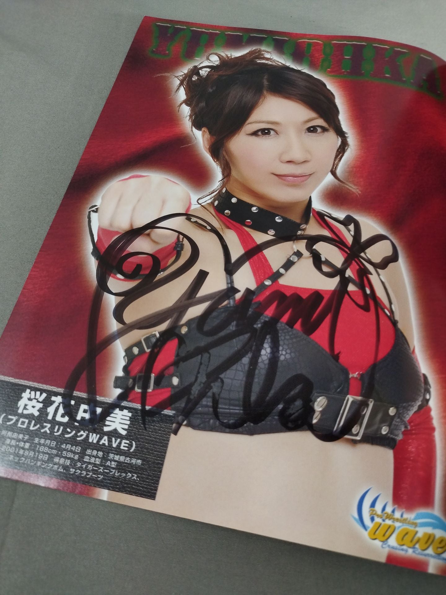 [2 fighters hand signed autograph Pro-wrestling WAVE Official Pamphlet vol.51