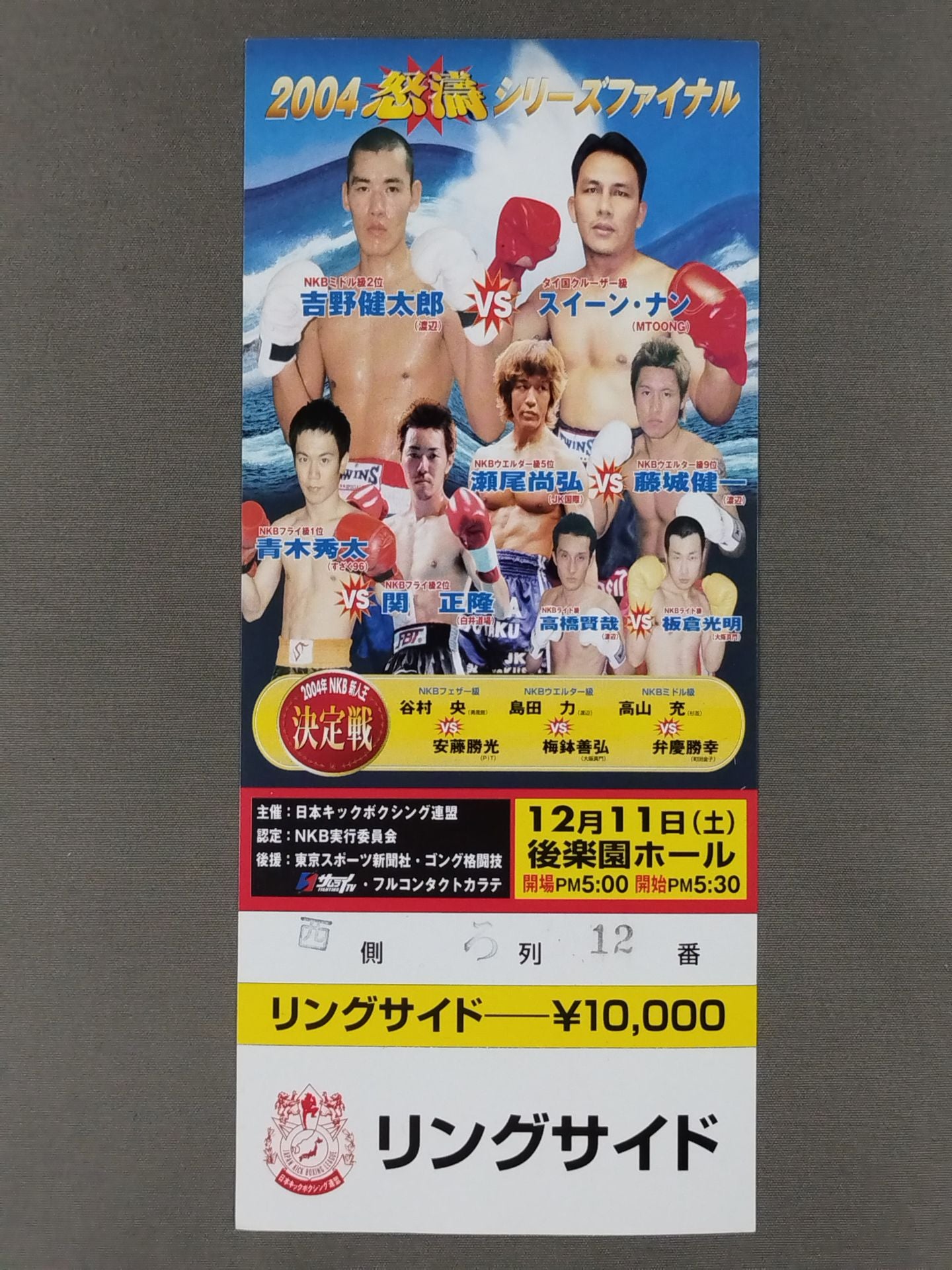 Japan Kickboxing Federation Tournament Ticket Stub Set