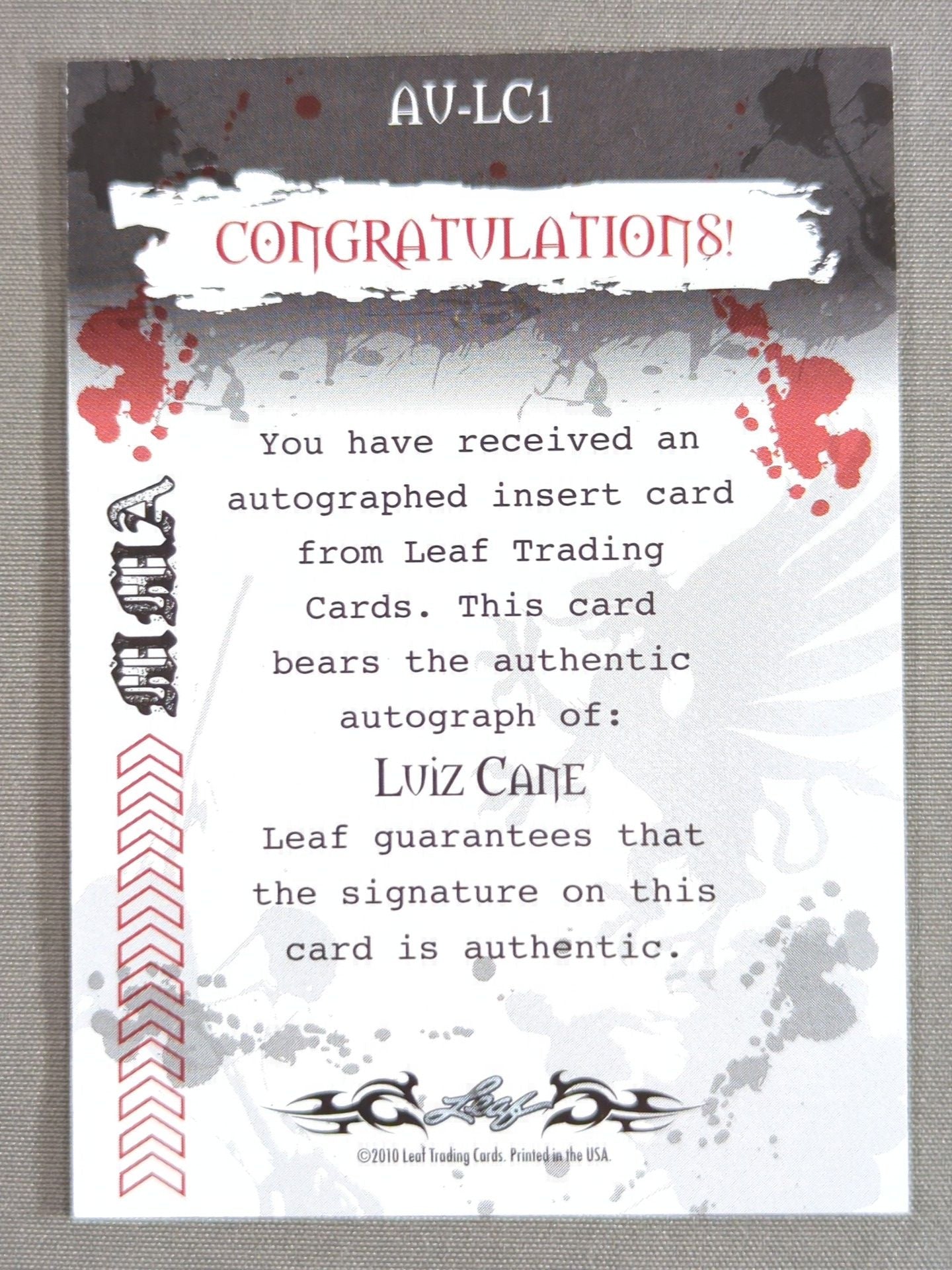 2010 Leaf ルイス・カーニ 公式サインカード