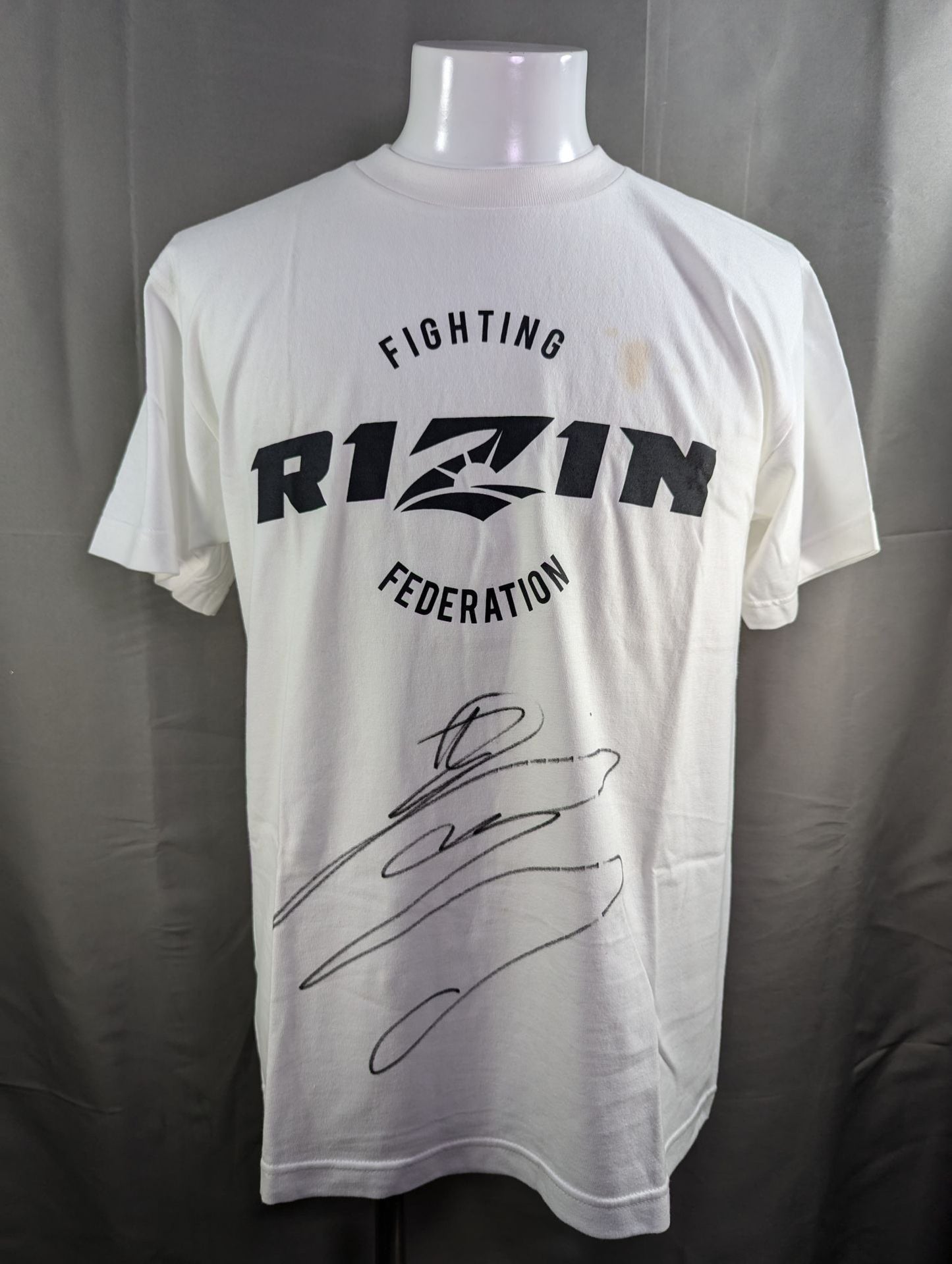 【Kyoji Horiguchi hand signed autograph 】RIZIN logo T-shirt (4) (white)
