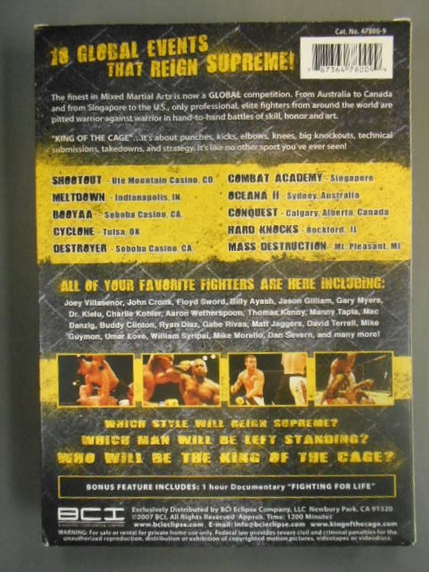 【10EVENT SET】 KING OF THE CAGE UNDERGROUND WORLDWIDE