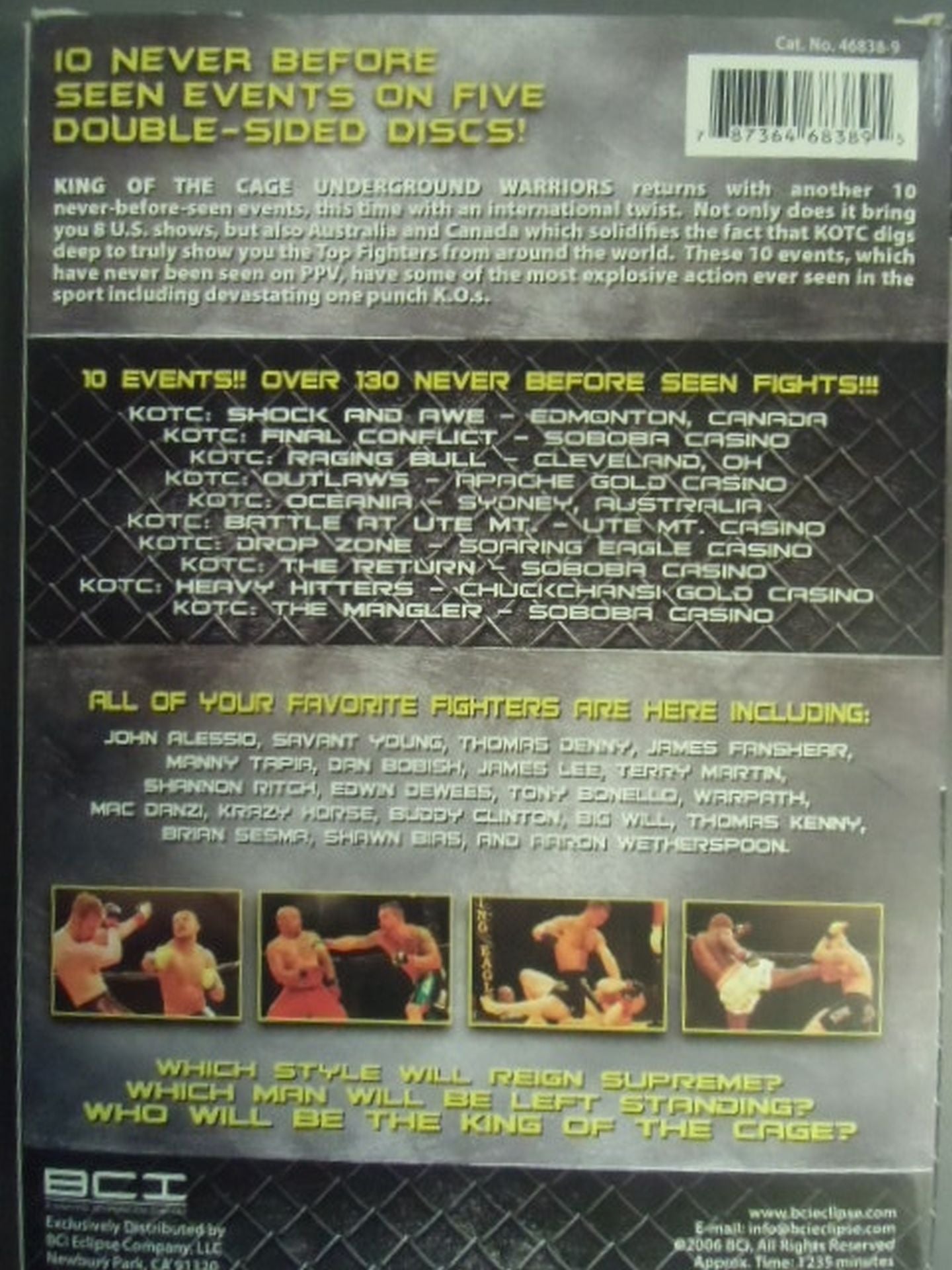 【10EVENT SET】 KING OF THE CAGE UNDERGROUND WARRIORS