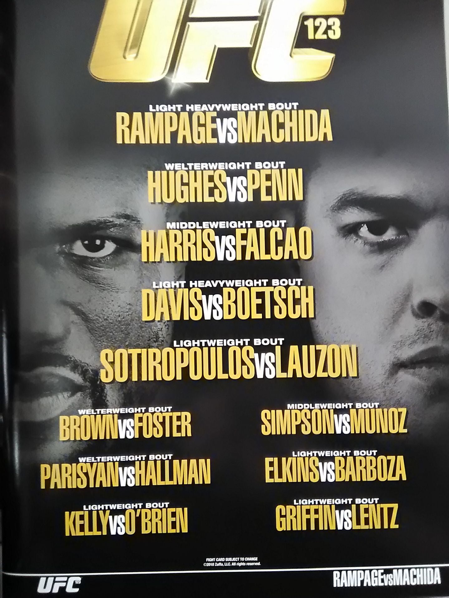 UFC123 Rampage vs. Machida