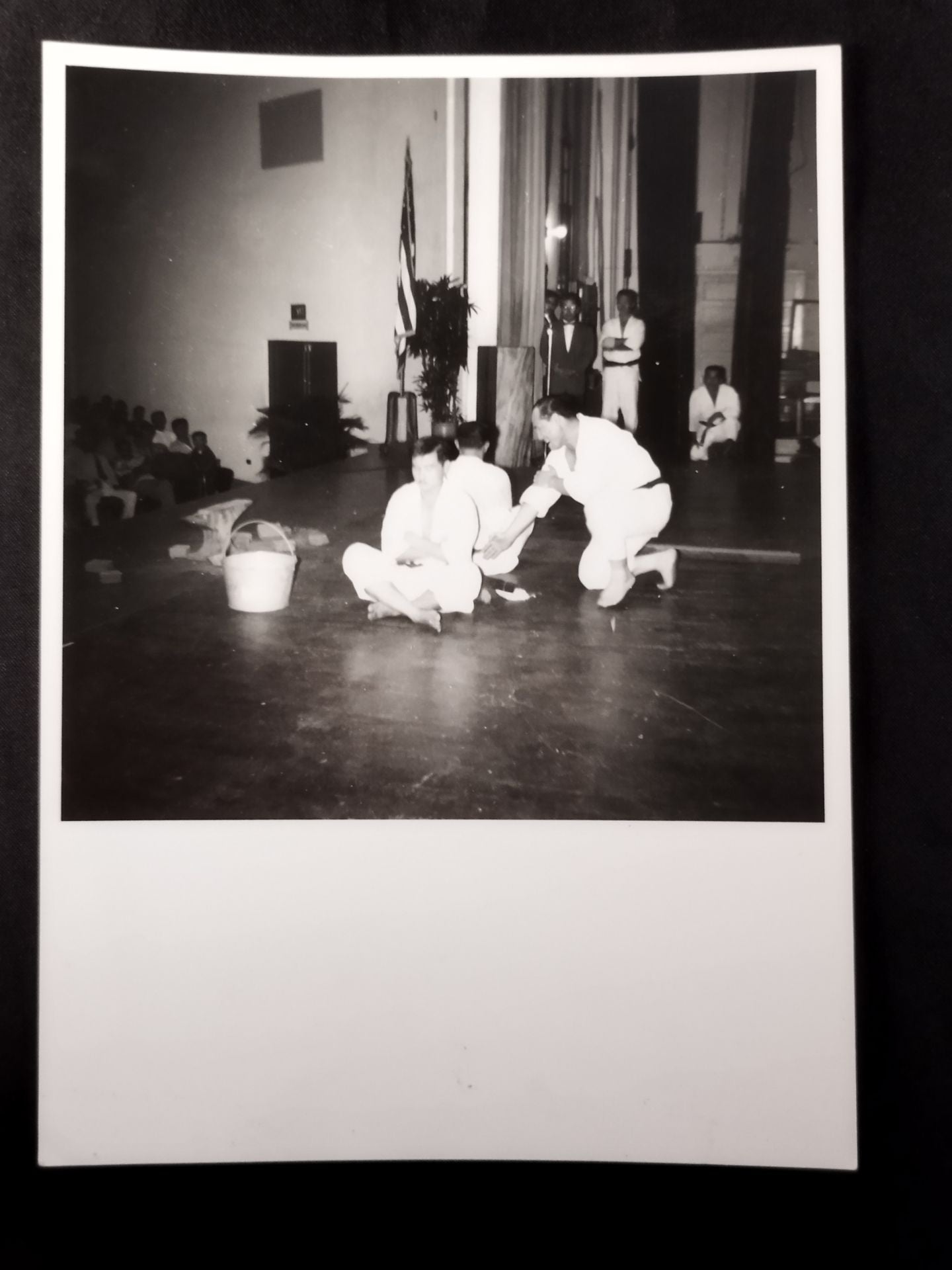 Mas Oyama (Masutatsu Oyama)  Trial demonstration at U.S. military camp Set of 2 Black and White photo