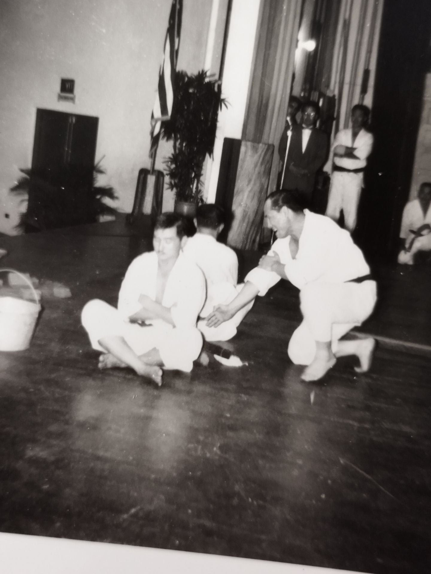 Mas Oyama (Masutatsu Oyama)  Trial demonstration at U.S. military camp Set of 2 Black and White photo