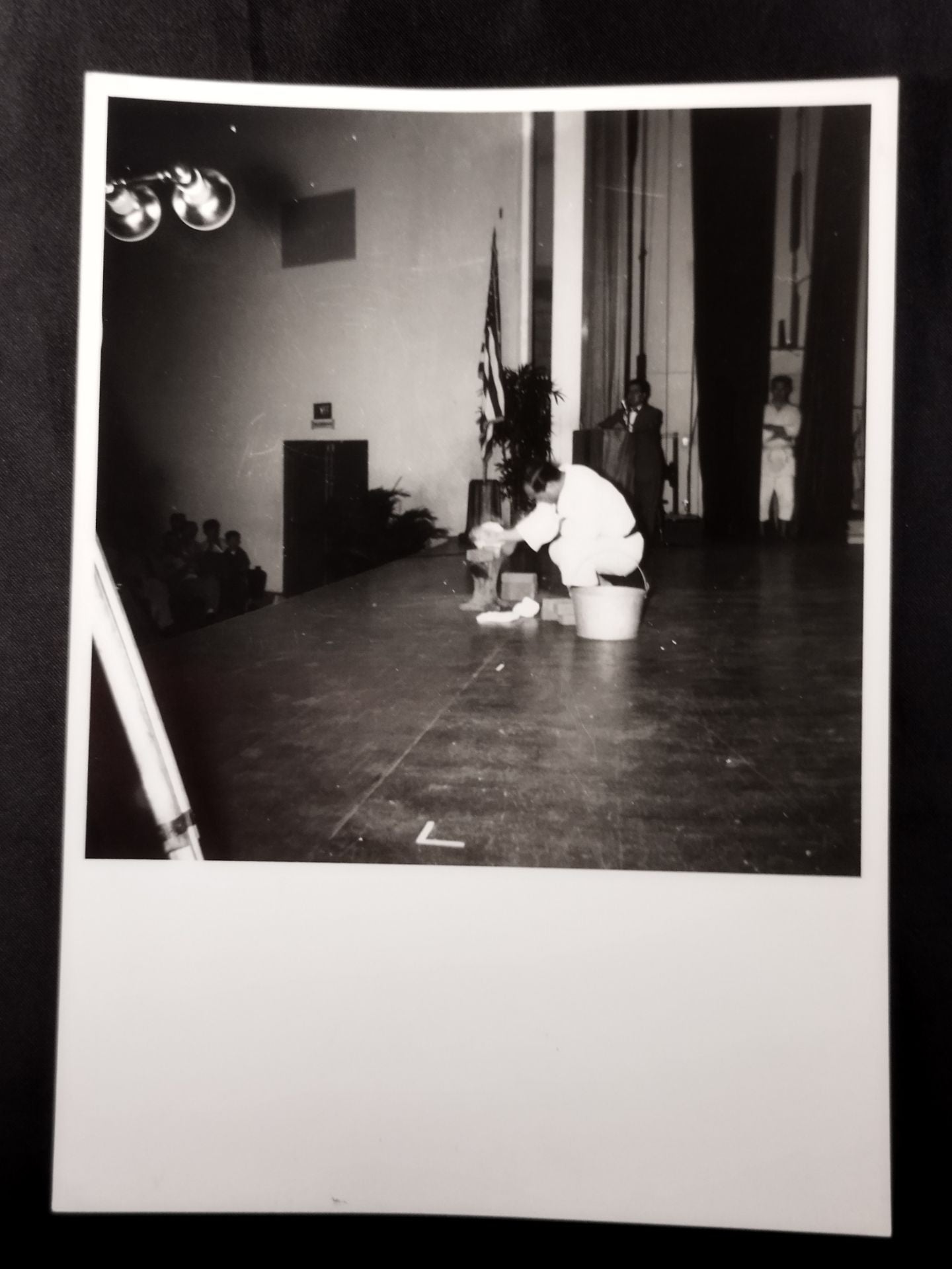 Mas Oyama (Masutatsu Oyama)  Trial demonstration at U.S. military camp Set of 2 Black and White photo