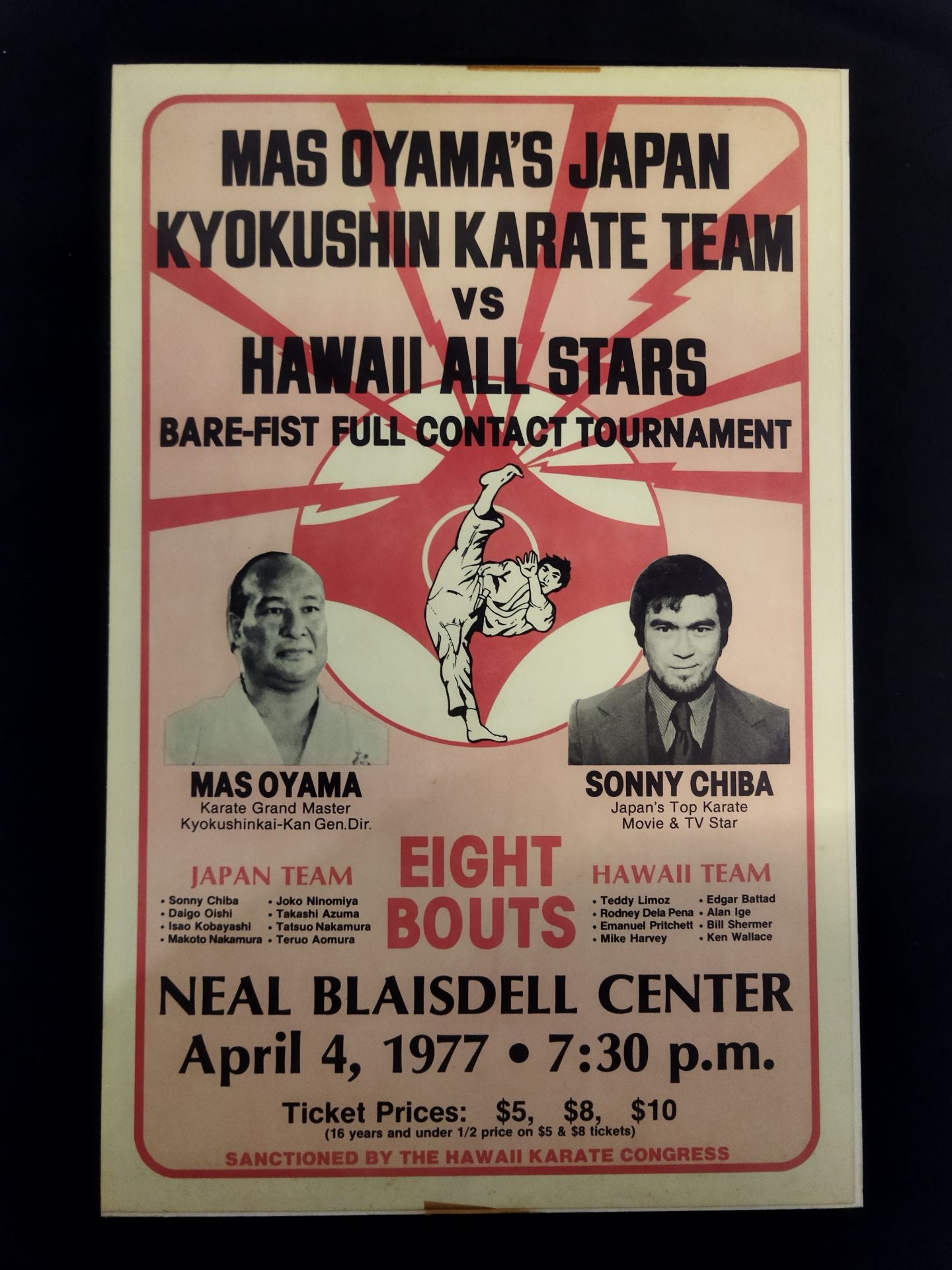 ★ Shinichi Chiba participated ★ Kyokushin KARATE Team vs Hawaii All-Stars Poster Panel