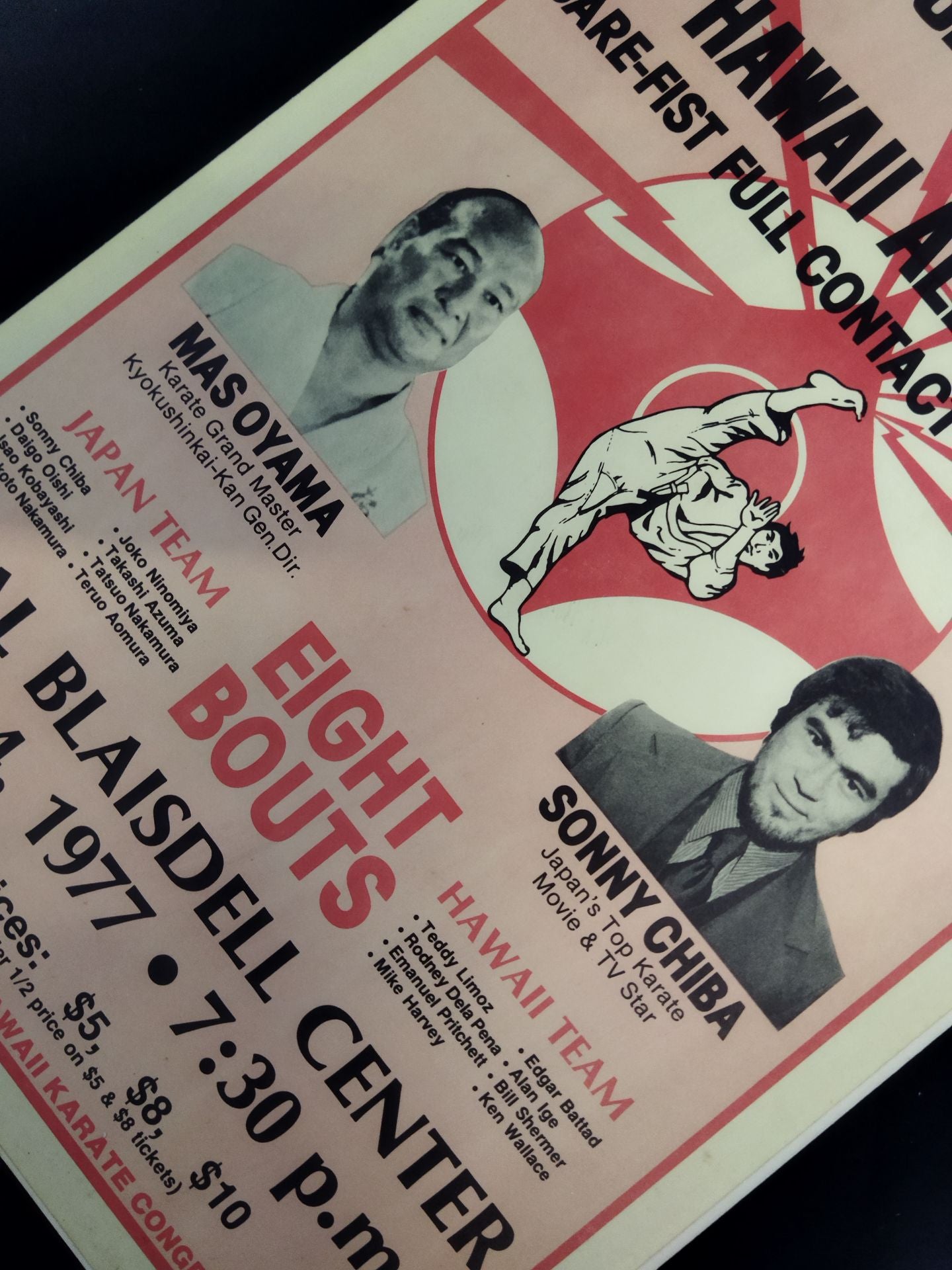 ★ Shinichi Chiba participated ★ Kyokushin KARATE Team vs Hawaii All-Stars Poster Panel