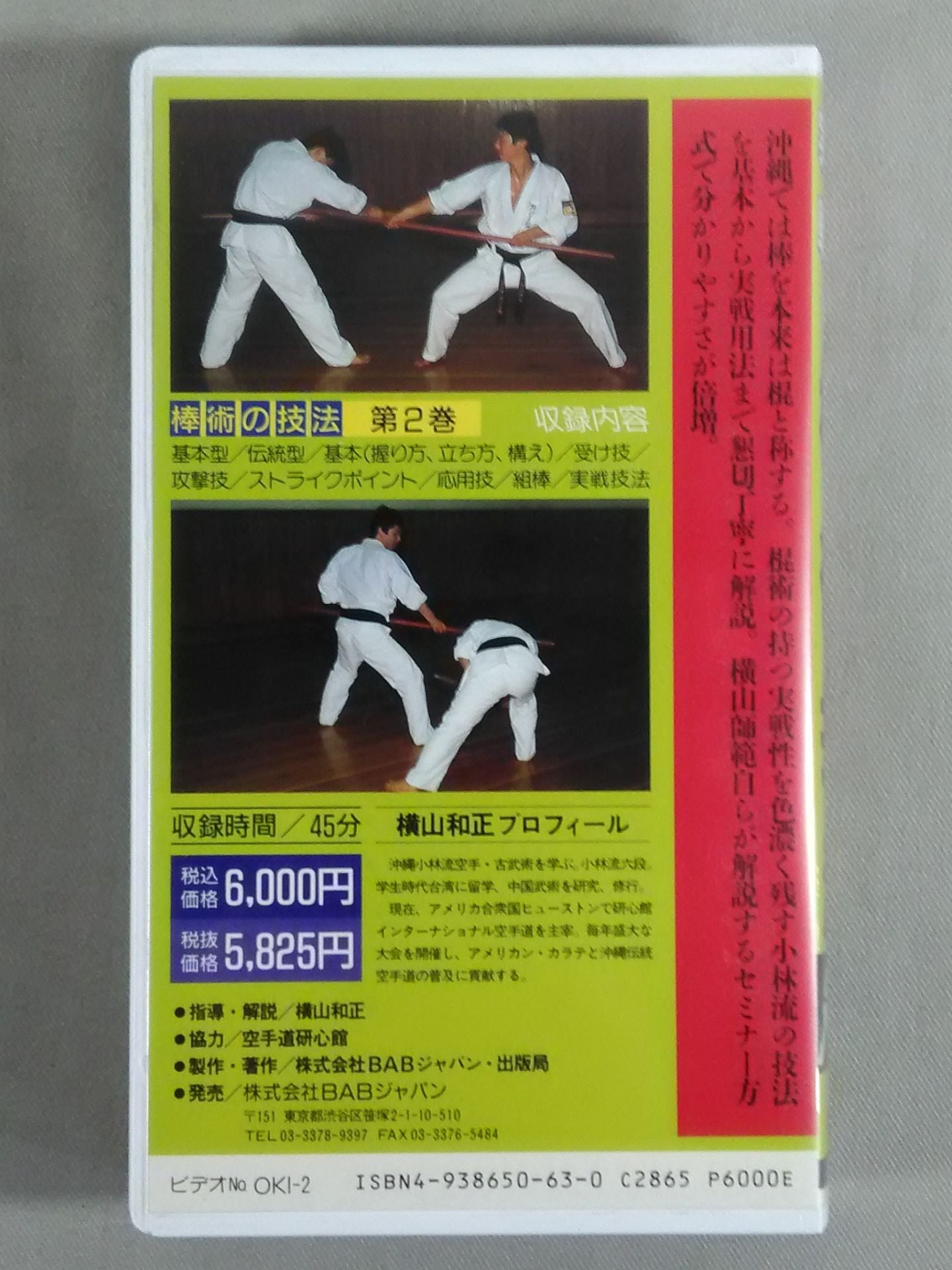 沖縄小林流 実戦!棒術技法 琉球・実戦(古流)武器術●第2巻