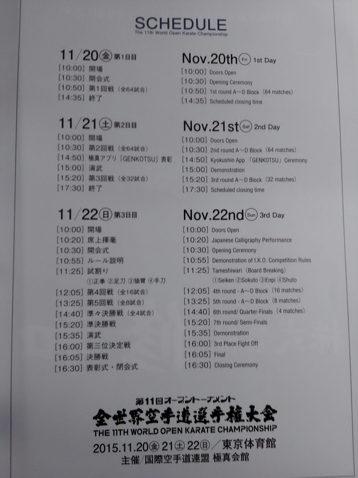 The 11th Open Tournament World KARATE Road Fighters Rights Tournament