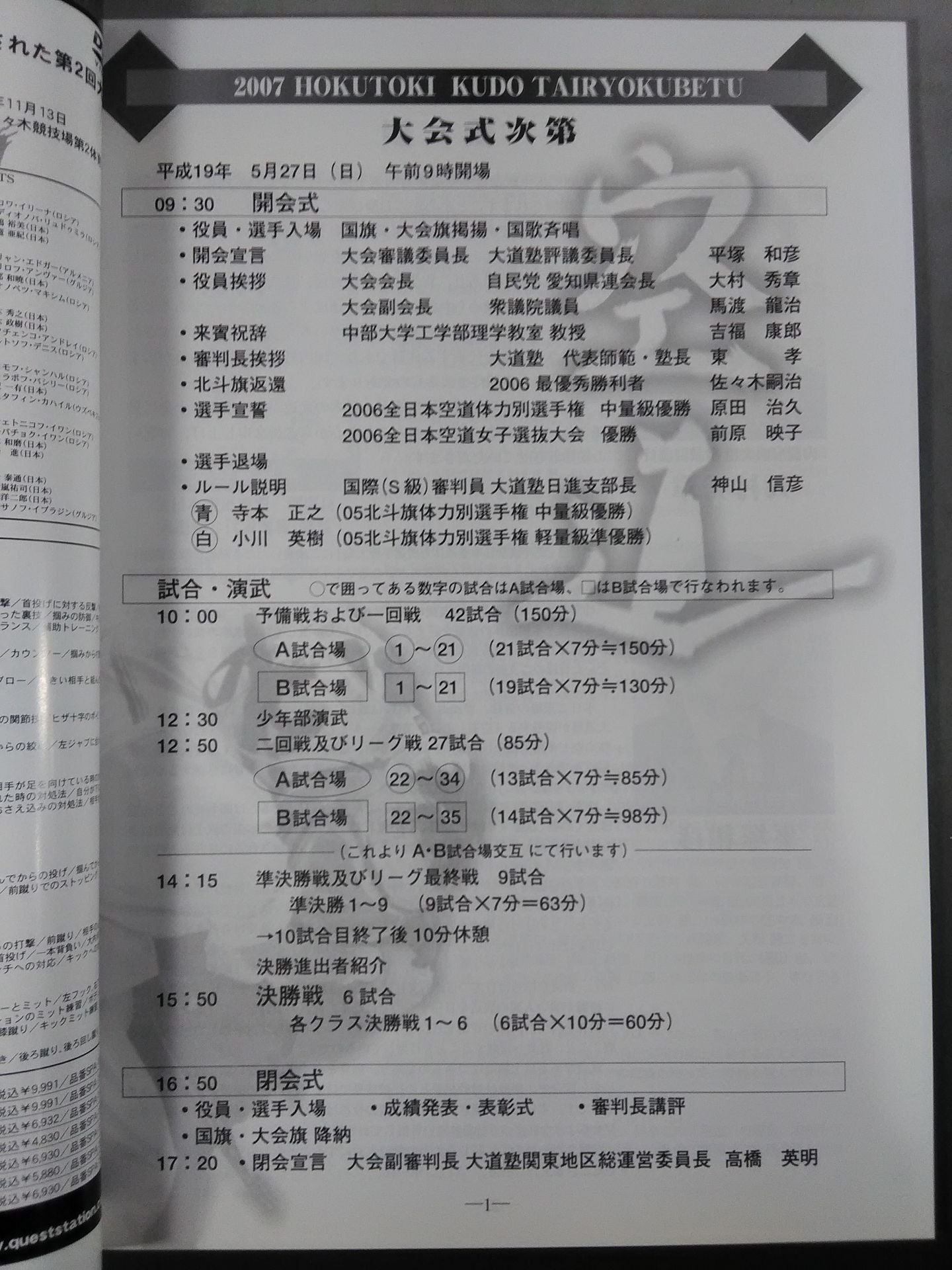 2007 北斗旗体力別 オープントーナメント全日本空道体力別選手権大会
