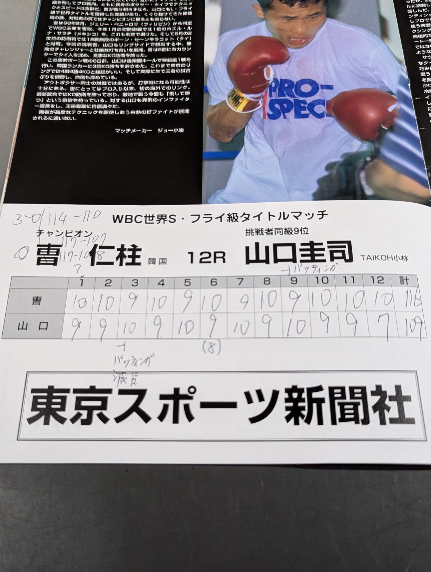 【WBC世界Sフライ級タイトルマッチ】曺仁柱vs山口圭司