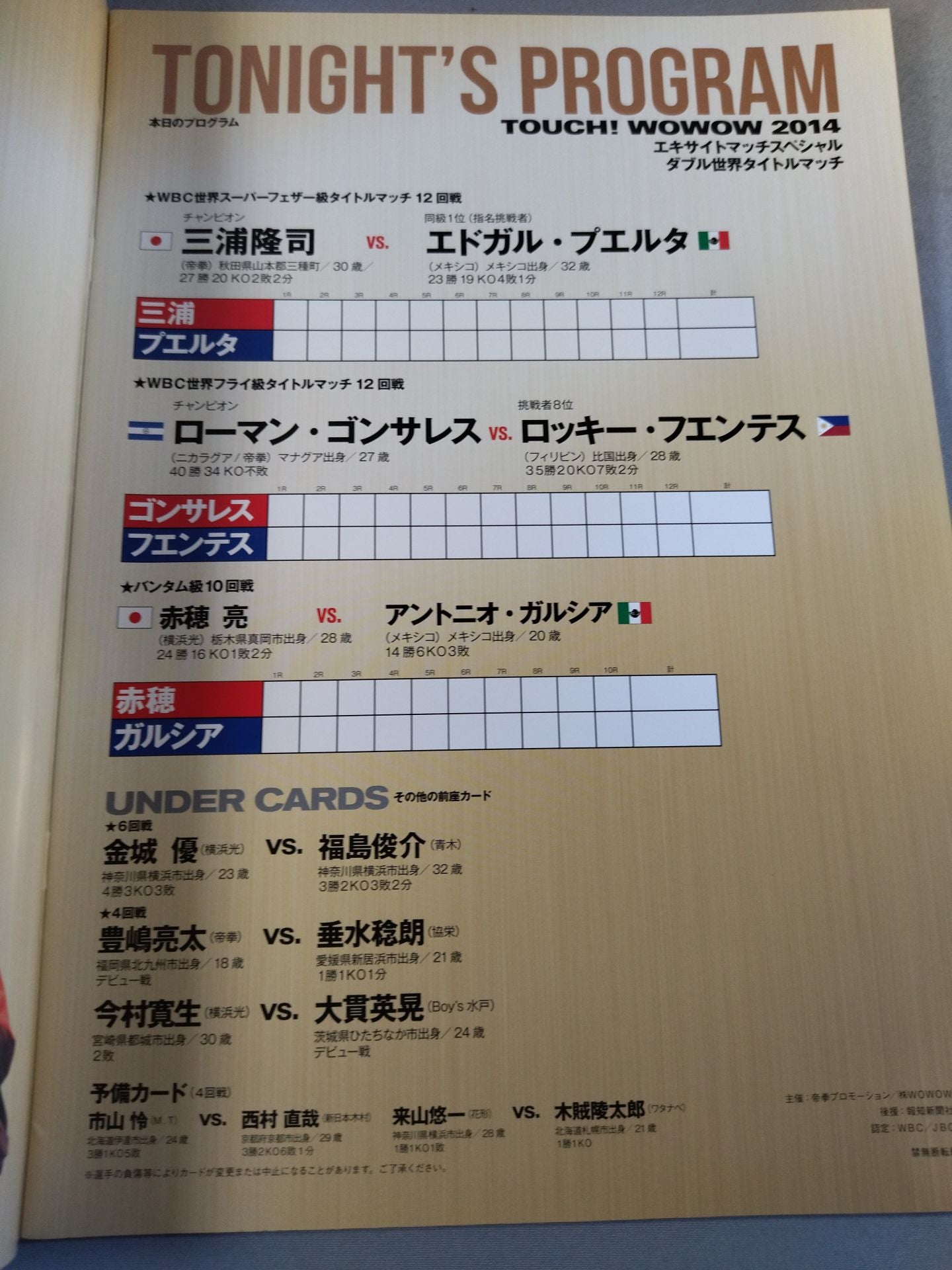 三浦隆司&ローマン・ゴンザレス ダブル世界タイトルマッチ