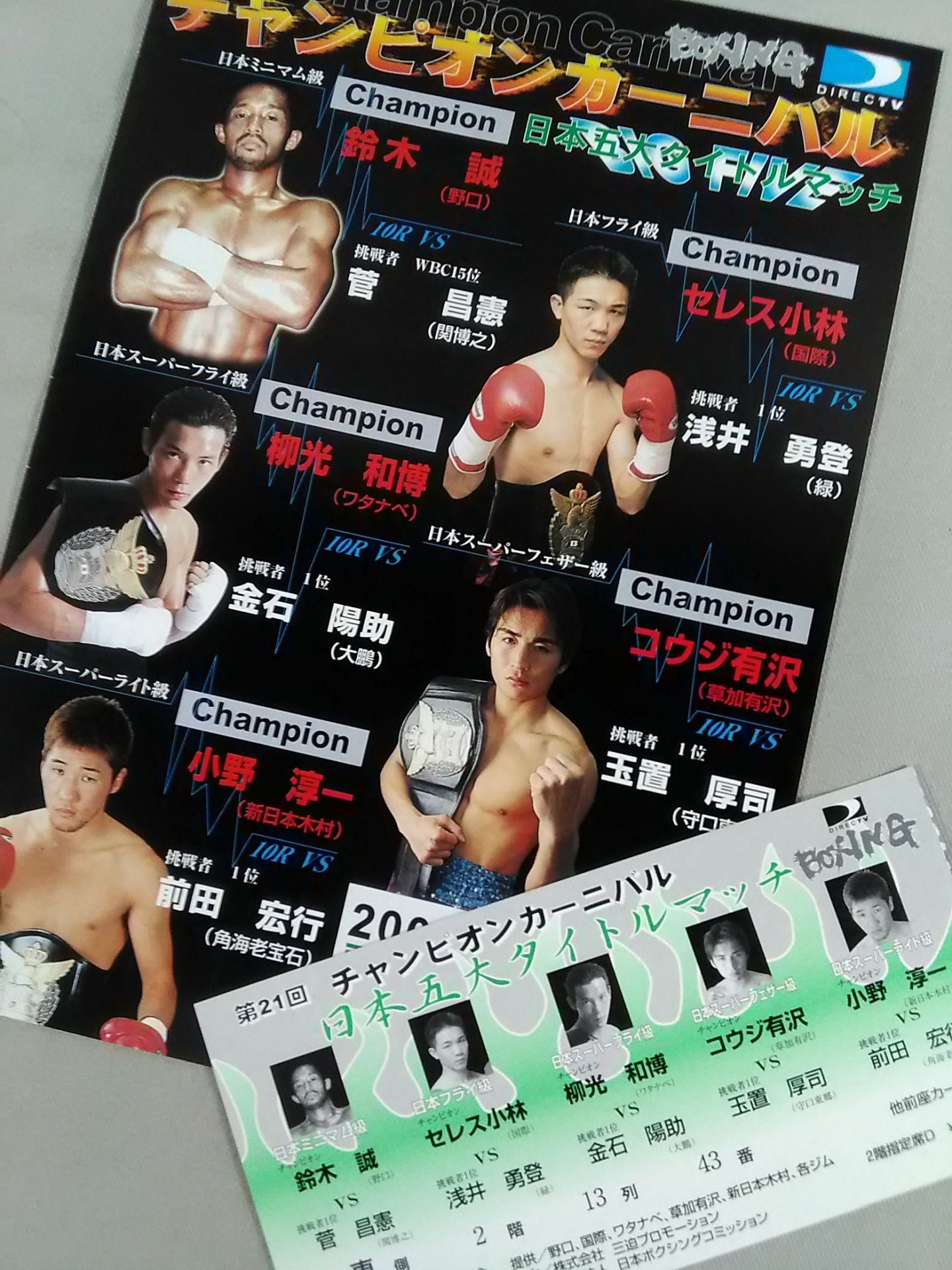 半券付】第21回チャンピオンカーニバル 日本五大タイトルマッチ – 闘道館
