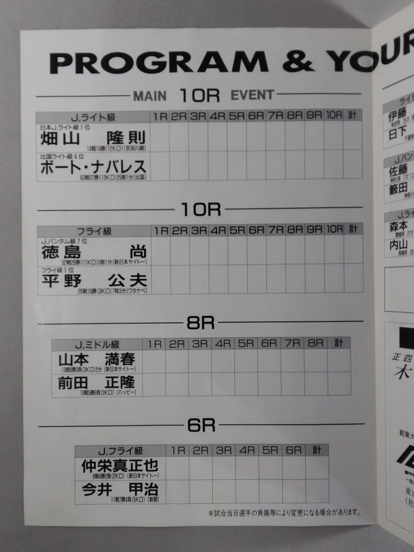 畑山隆則vsボート・ナバレス