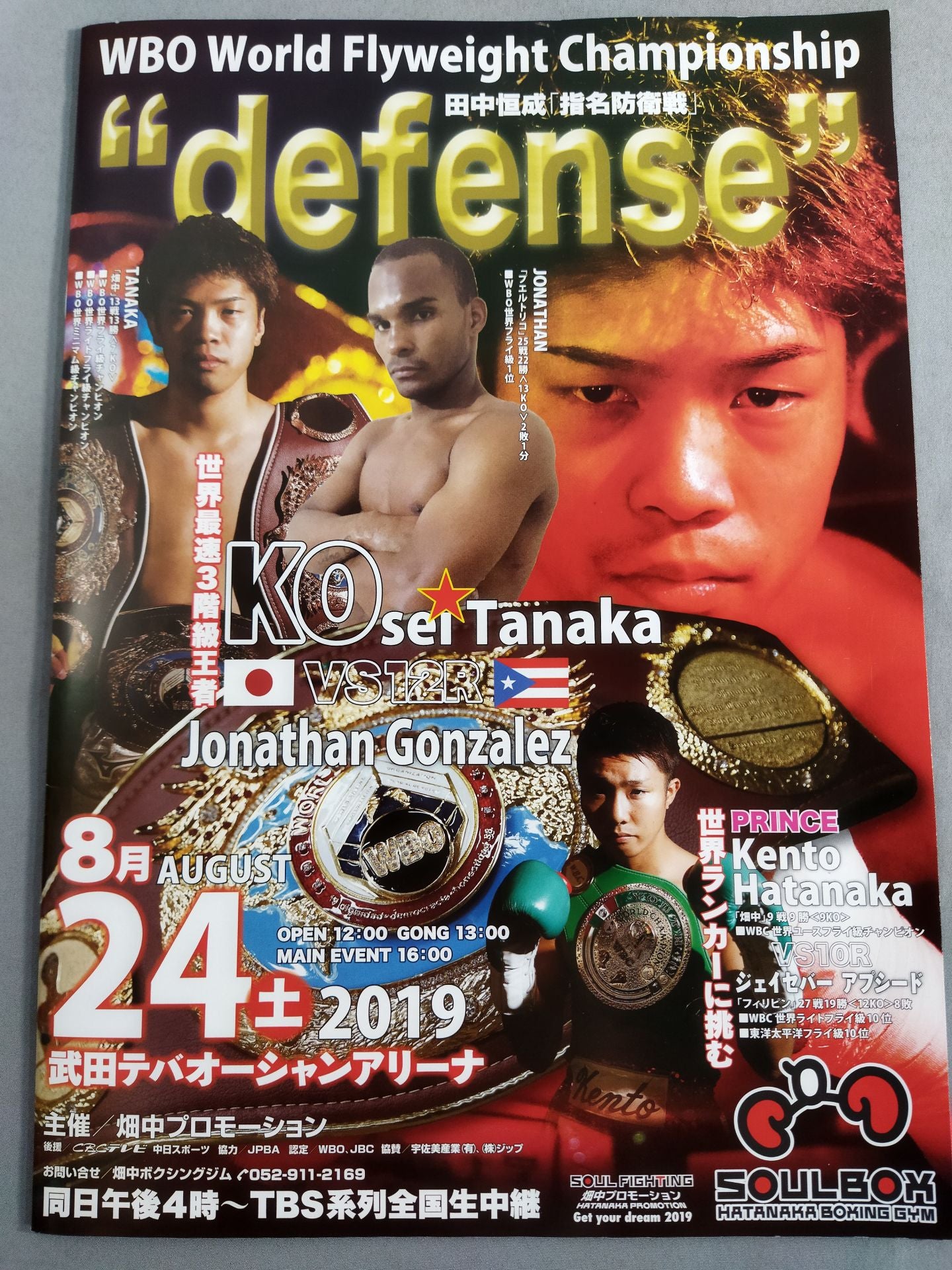 【WBO世界フライ級タイトルマッチ】田中恒成vsゴンサレス