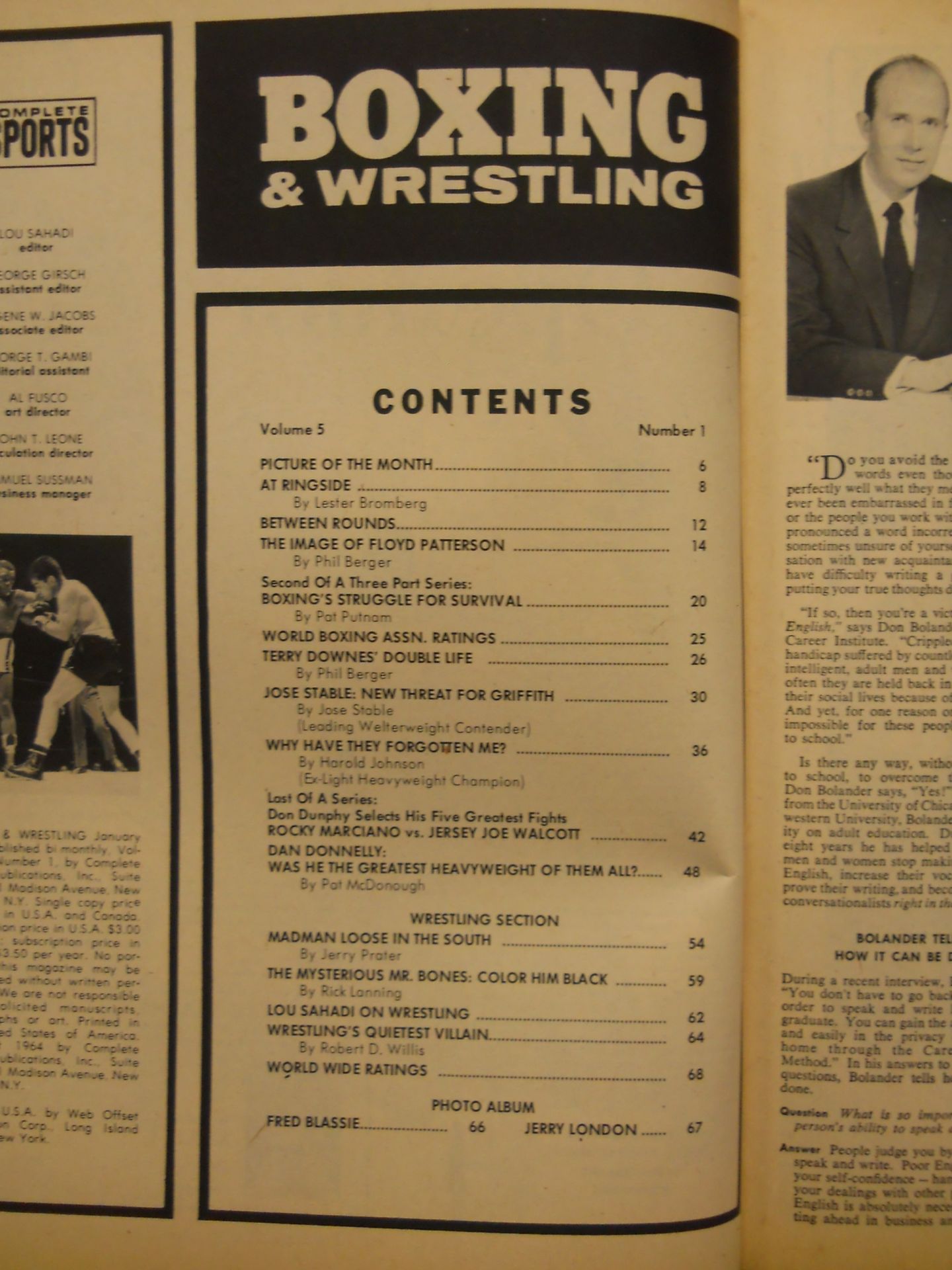 BOXING AND WRESTLING 1965年1月号