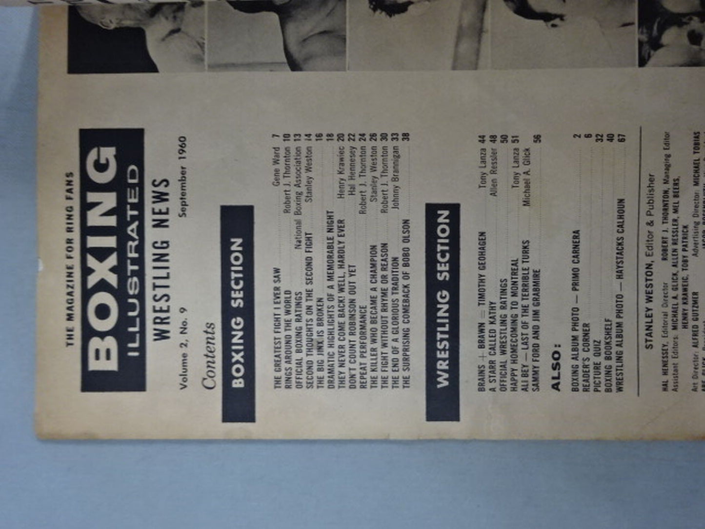 BOXING ILLUSTRATED Wrestling NEWS 1960-09