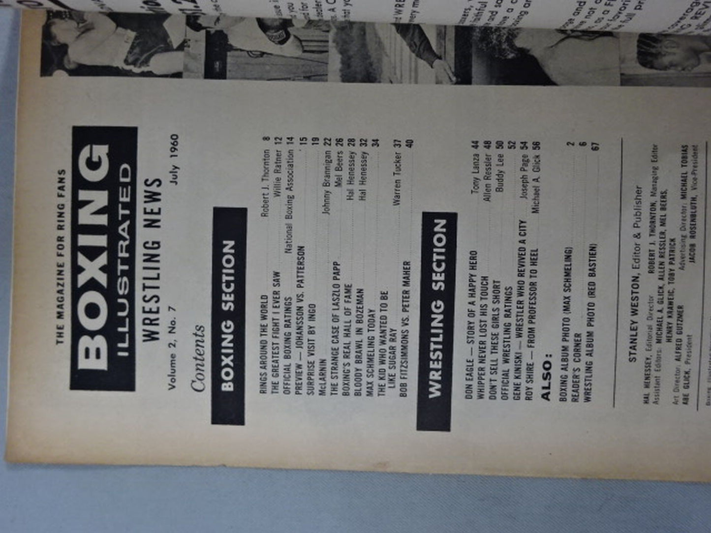 BOXING ILLUSTRATED Wrestling NEWS July 1960