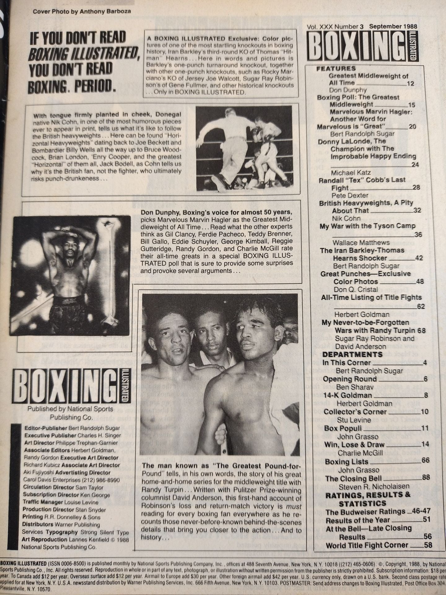 BOXING ILLUSTRATED SEPTEMBER 1988