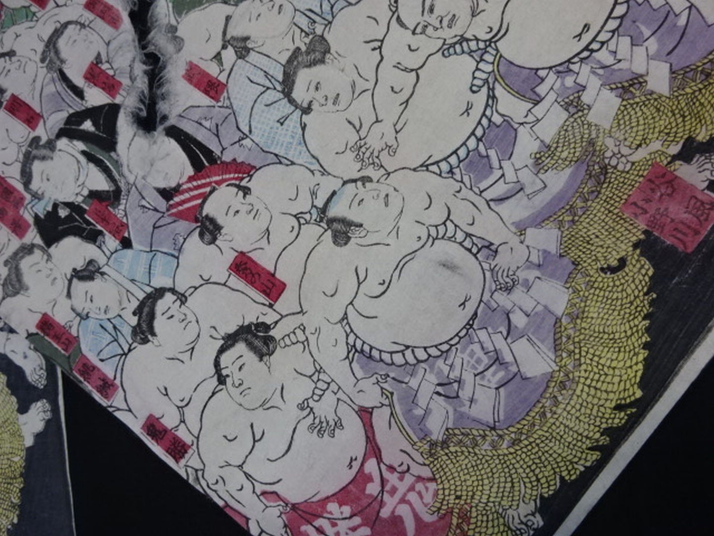 ★ Hachisuka Kunimeiga ★ Big Japan Sumo Wrestling Sumo Nishiki-e (3 sheets)