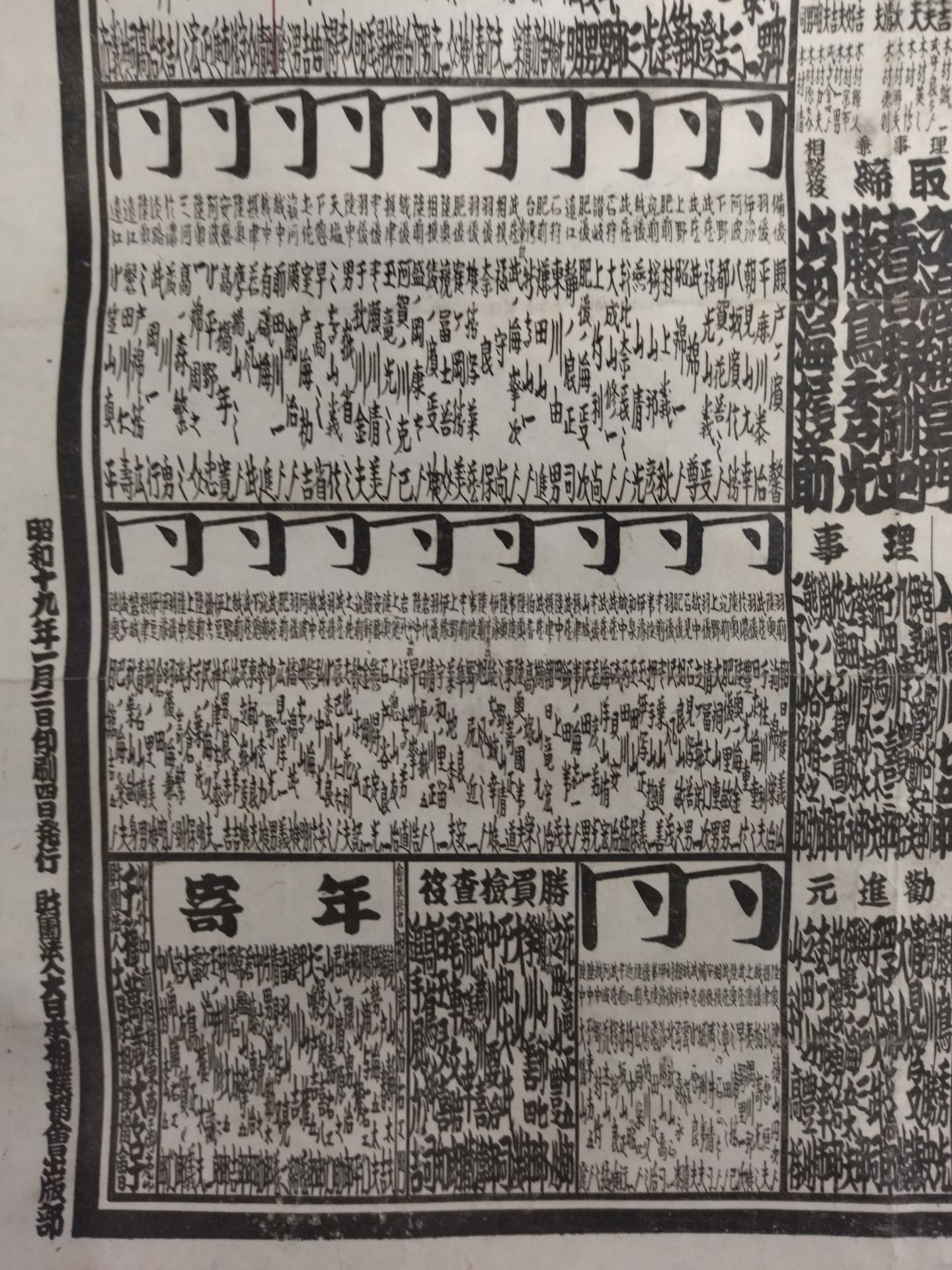 ★ Makushita 3rd sheet, Rikidozan Showa ★ 19th January Place Numbering Table