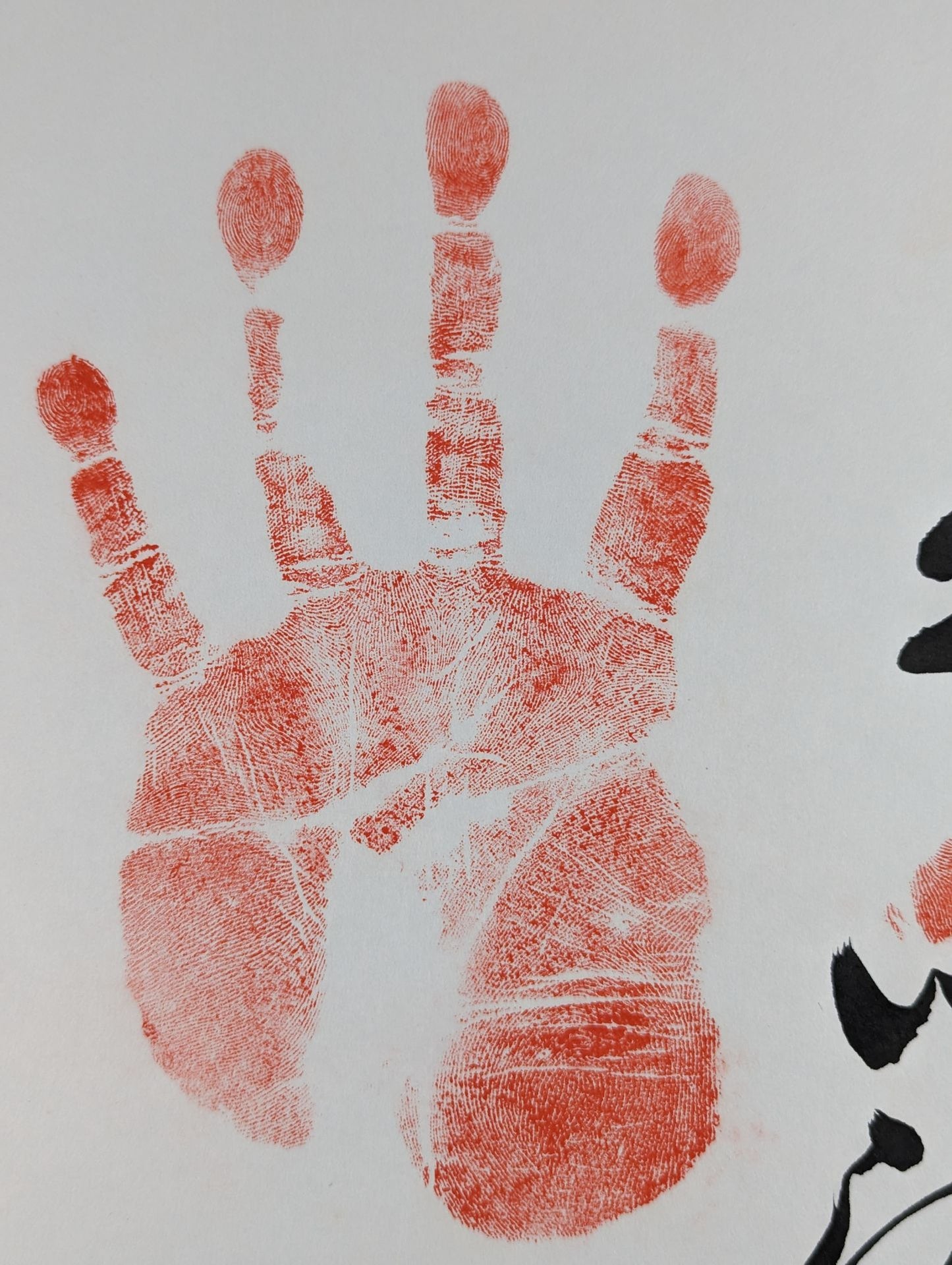 With handprint